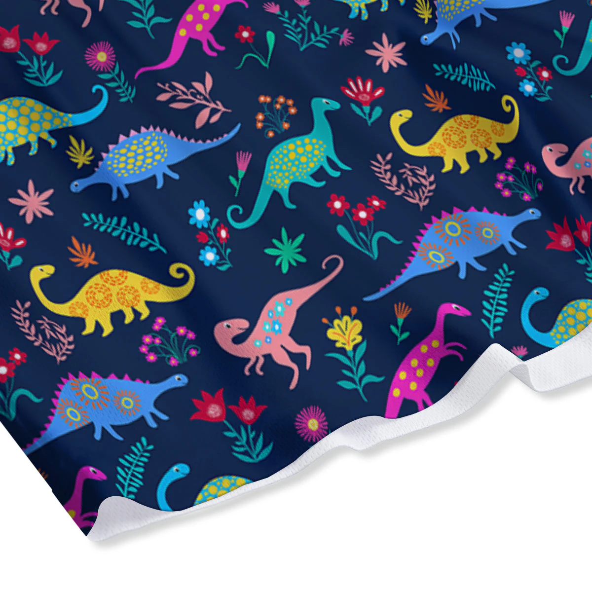 Floral Cute Dino Print Pattern Mesh Shorts - Image 4