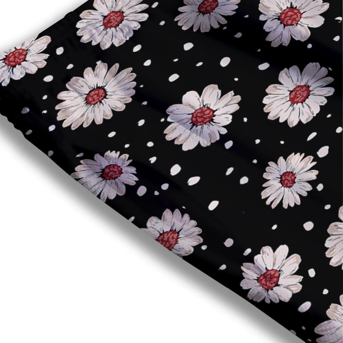 Floral Daisy Watercolor Print Pattern Mesh Shorts - Image 3