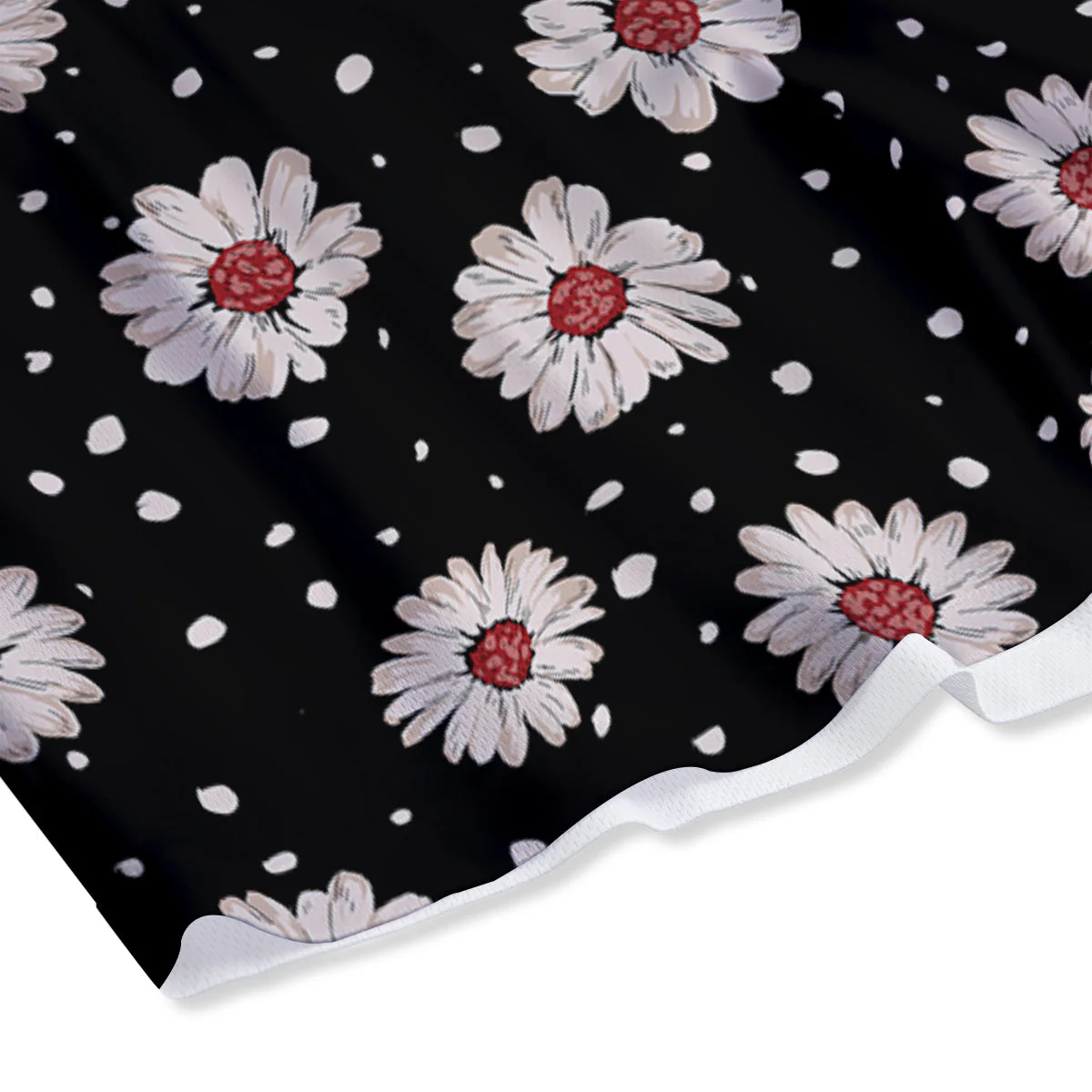 Floral Daisy Watercolor Print Pattern Mesh Shorts - Image 4