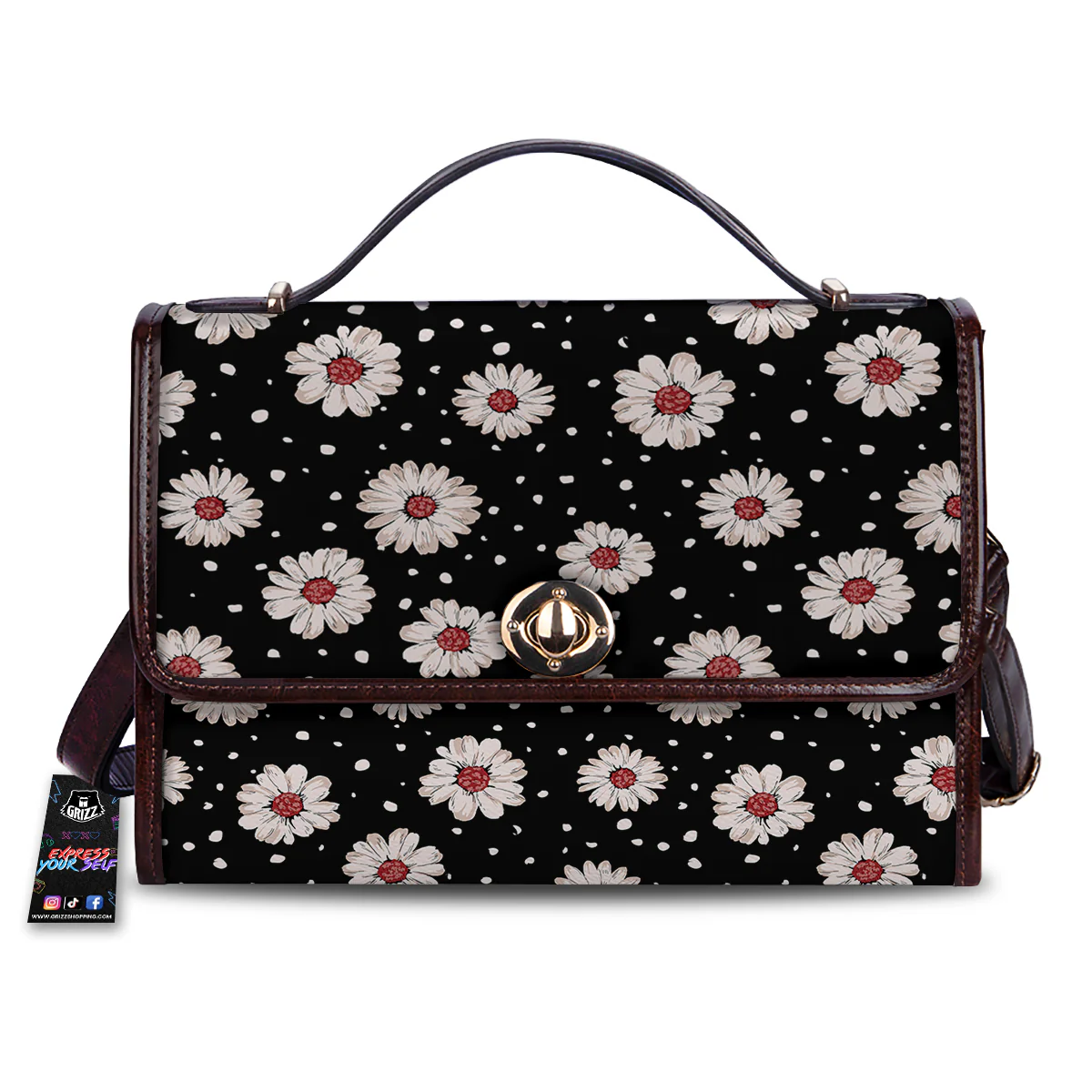 Floral Daisy Watercolor Print Pattern Women's Satchel Bag