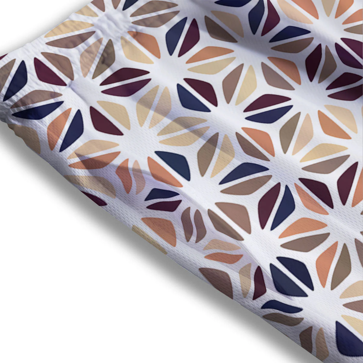 Floral Geometric Print Mesh Shorts - Image 3