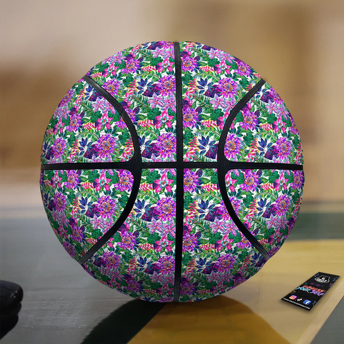 Floral Hawaii Colorful Print Pattern Basketball