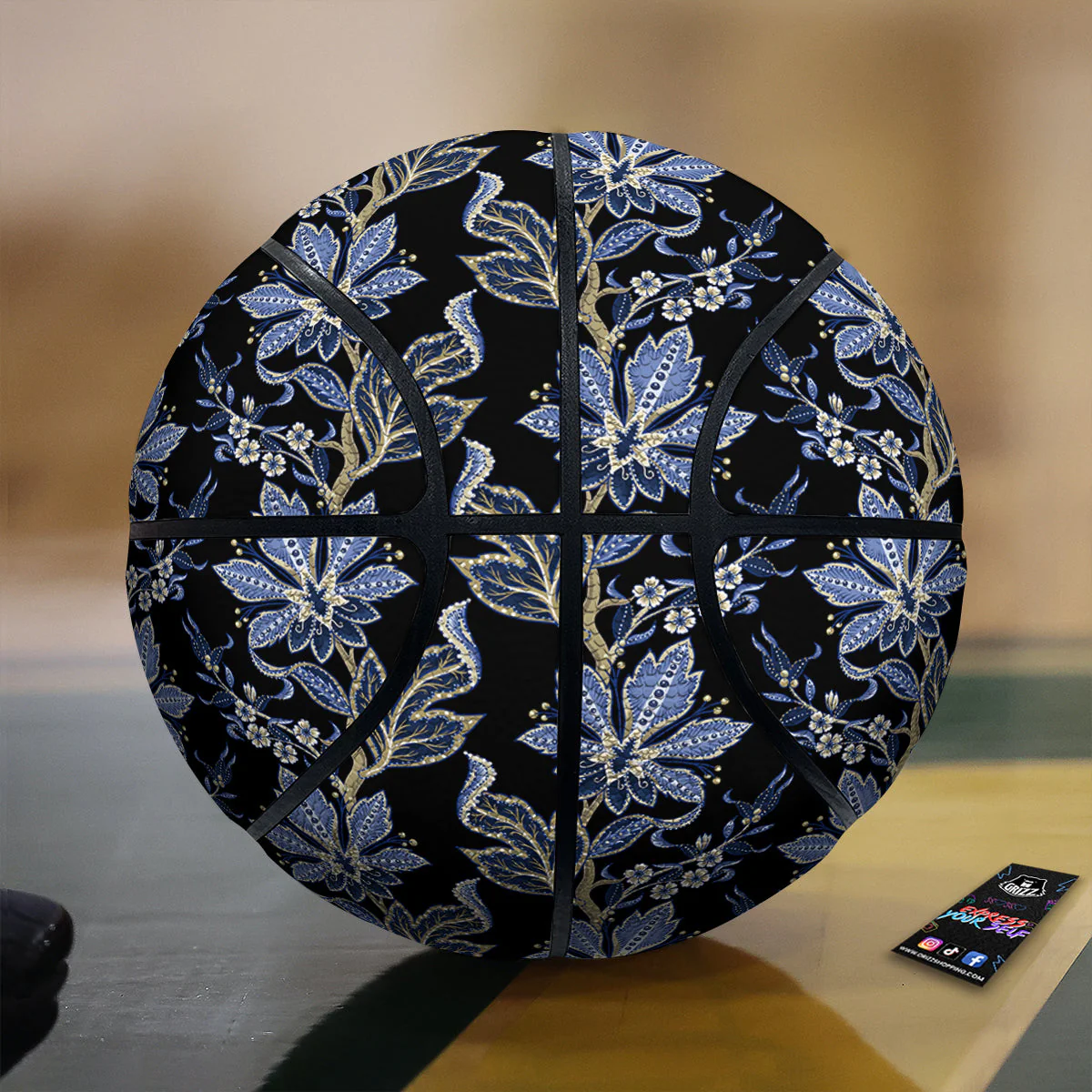 Floral Indian Vintage Print Pattern Basketball