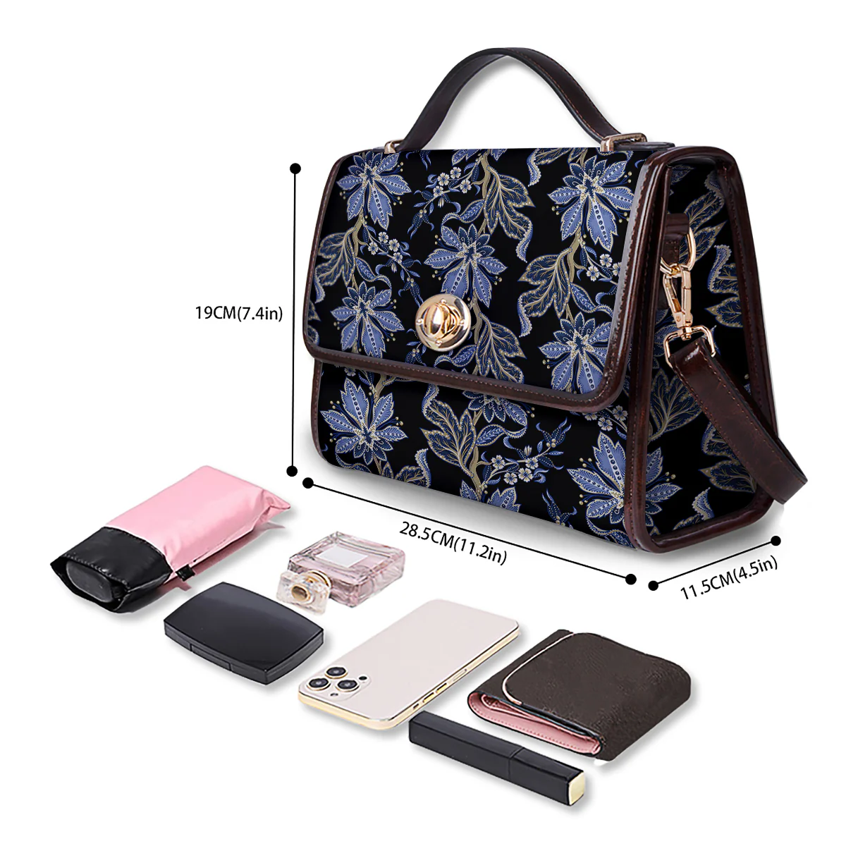 Floral Indian Vintage Print Pattern Women's Satchel Bag - Image 4