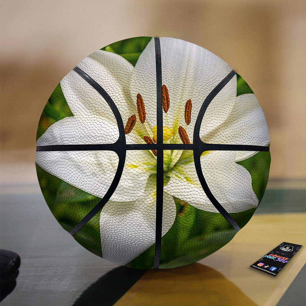Floral Lily Print Basketball