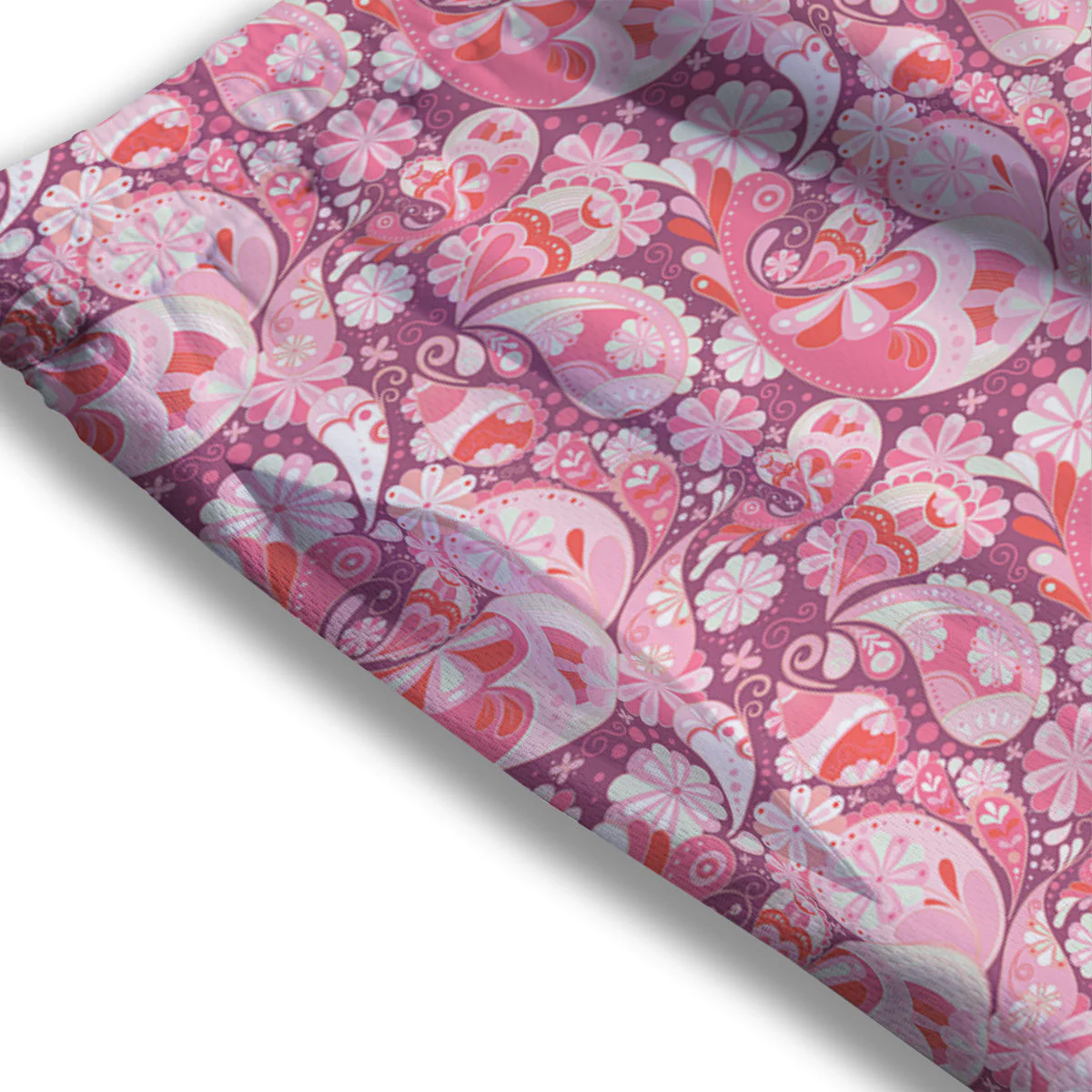 Floral Pink Paisley Print Pattern Mesh Shorts - Image 3