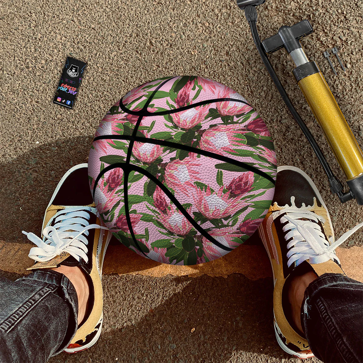 Floral Protea Print Pattern Basketball - Image 2