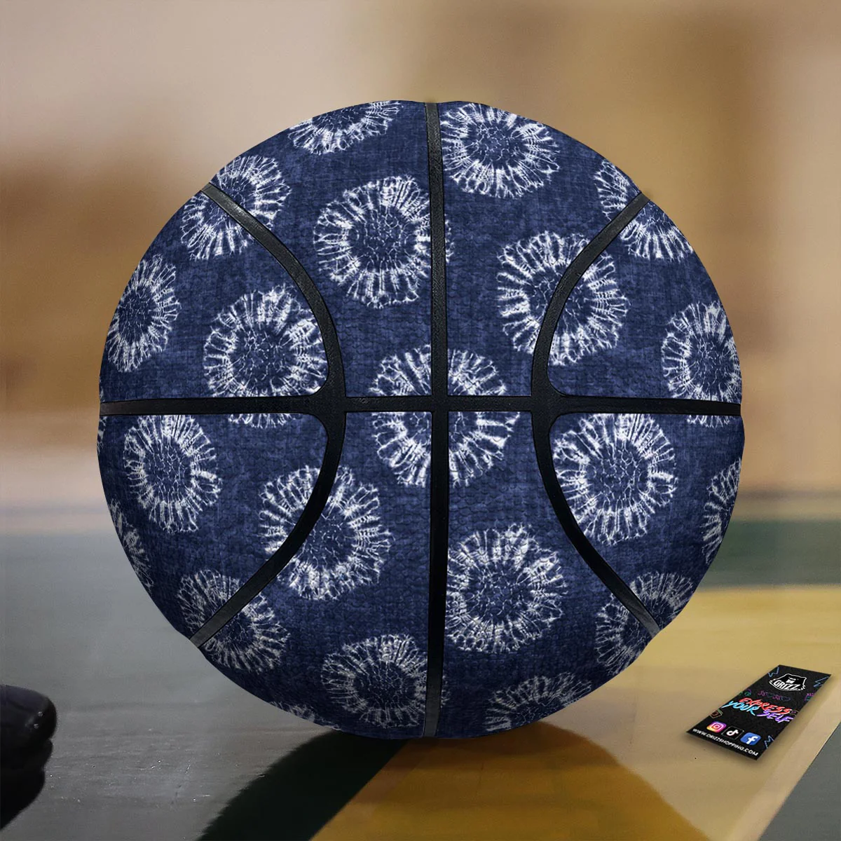 Floral Shibori Print Pattern Basketball