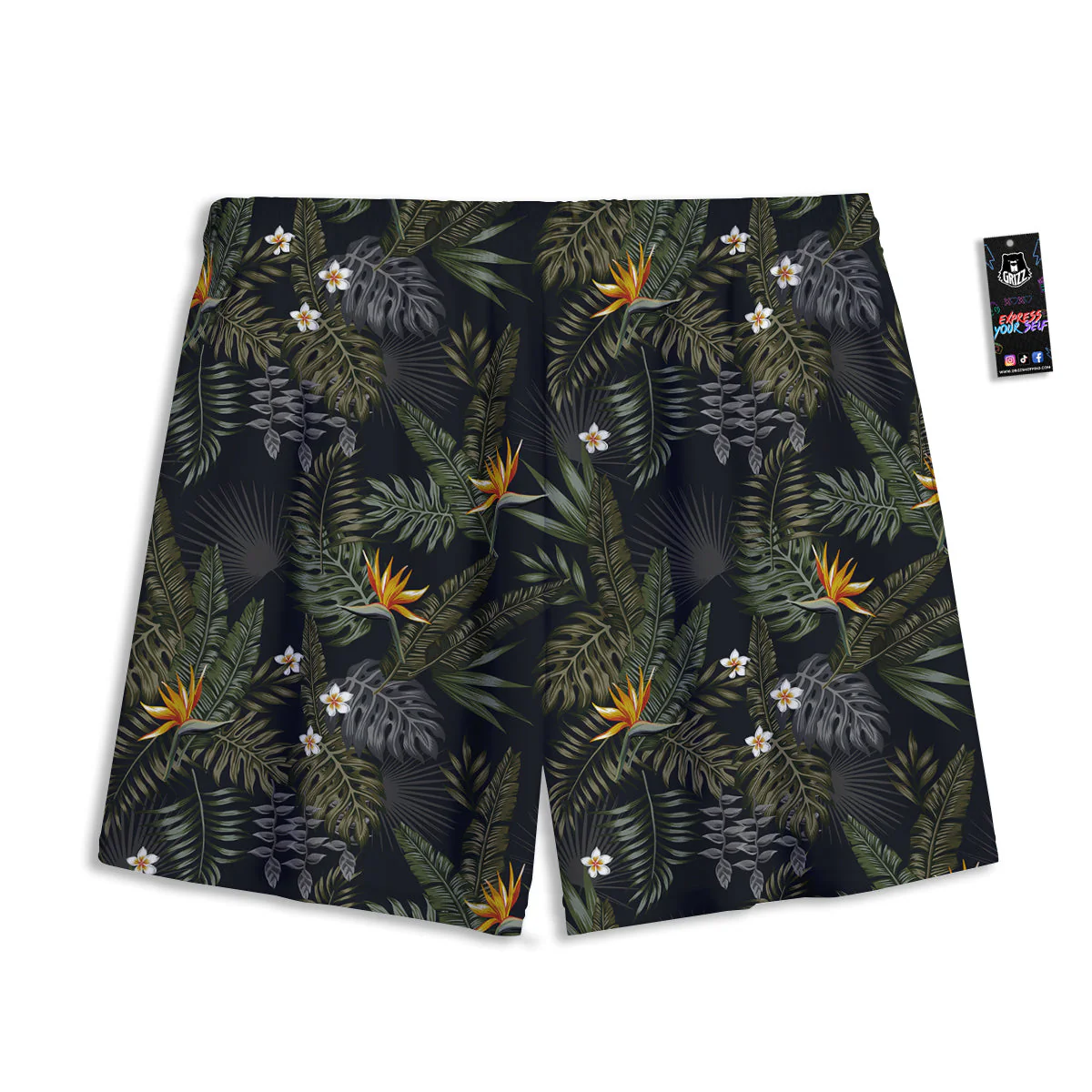 Floral Tropical Vintage Print Pattern Mesh Shorts - Image 2