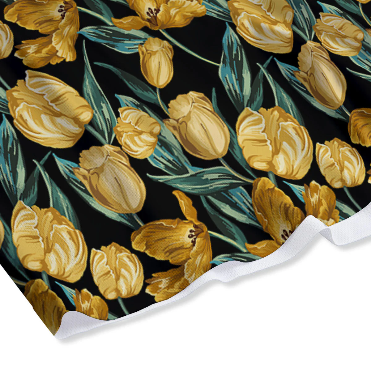 Floral Yellow And Gold Print Mesh Shorts - Image 4