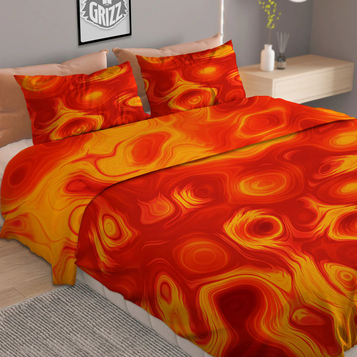 Flow Lava Print Duvet Cover Bedding Set - Image 2