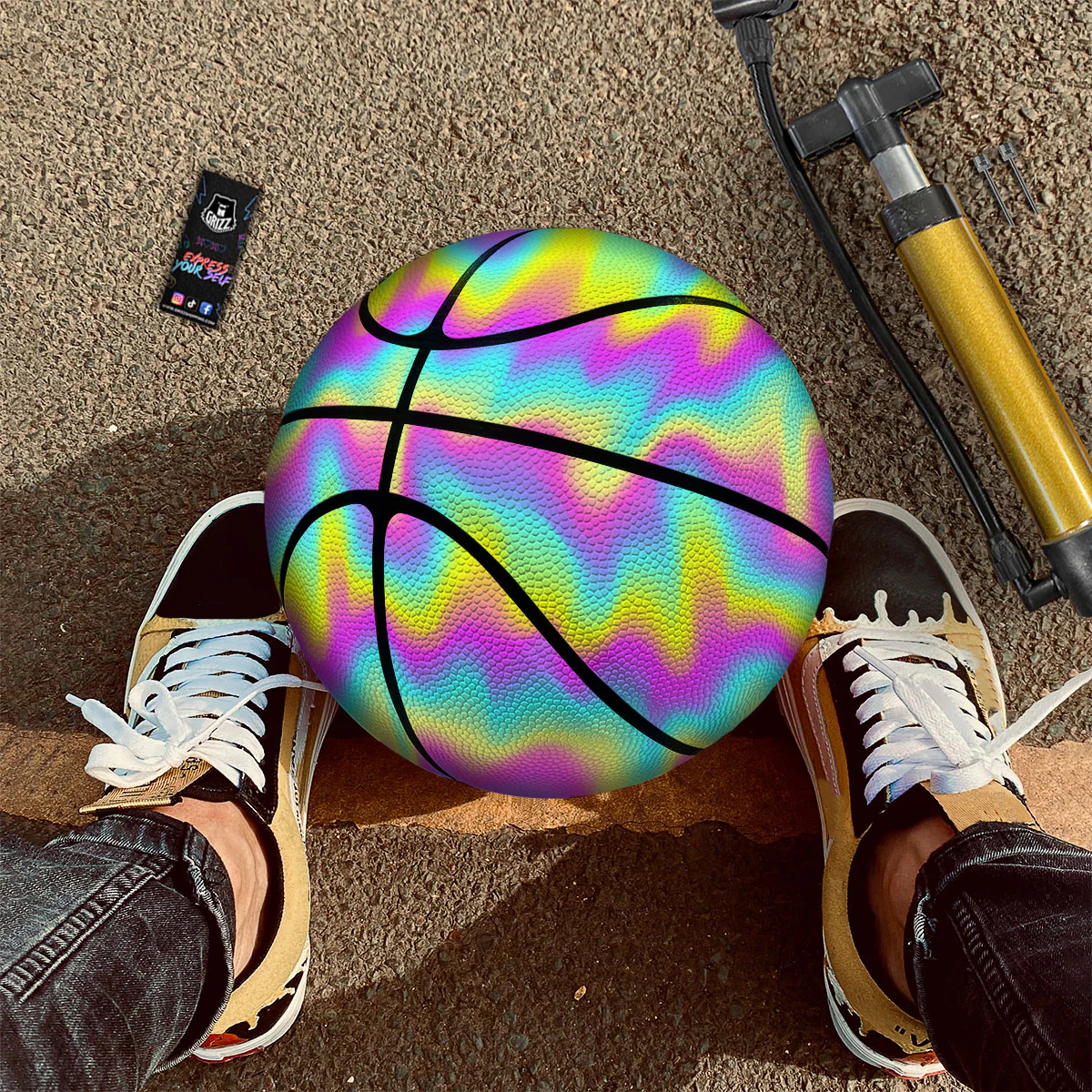 Flow Rainbow Print Pattern Basketball - Image 2