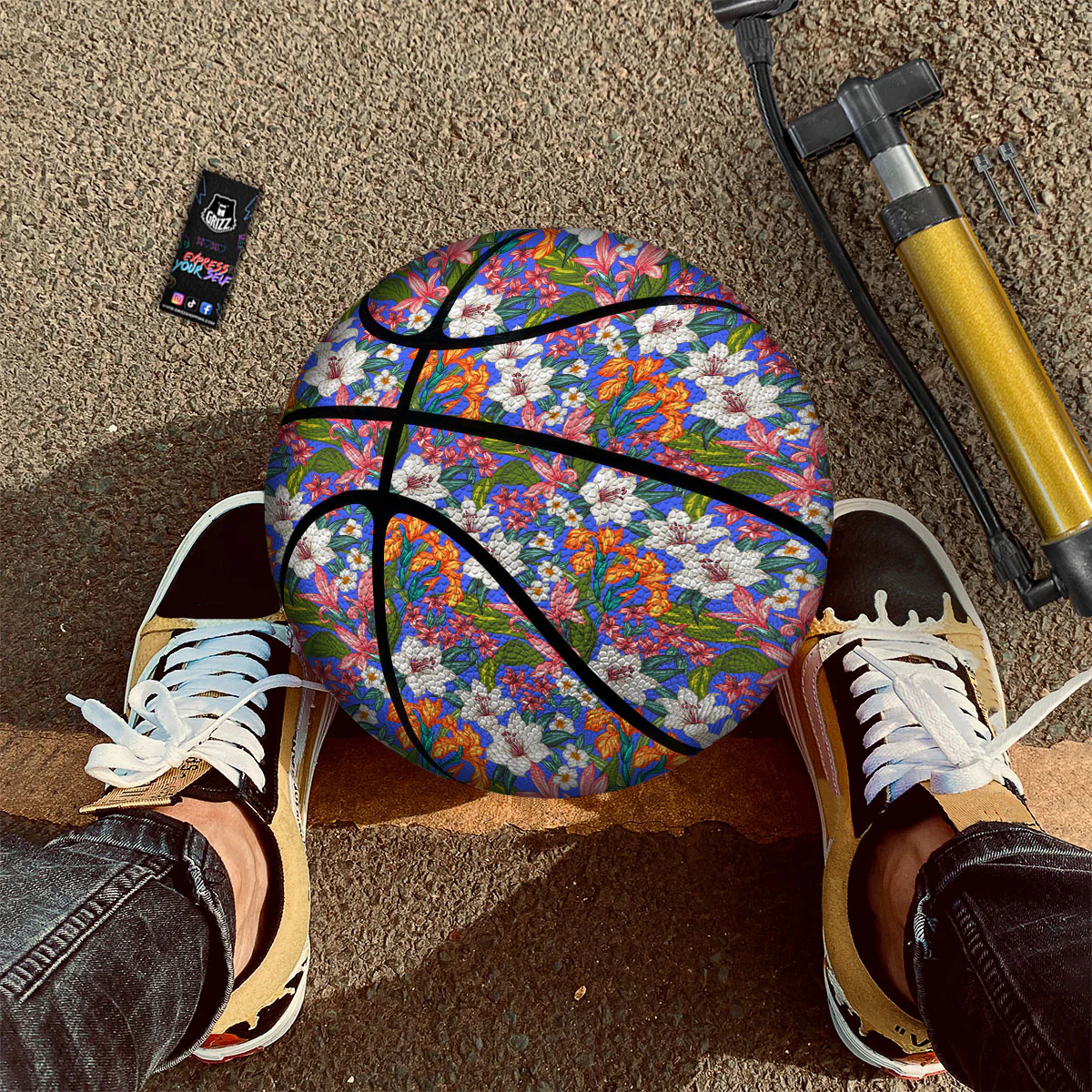 Flower Aloha Hawaiian Print Basketball - Image 2