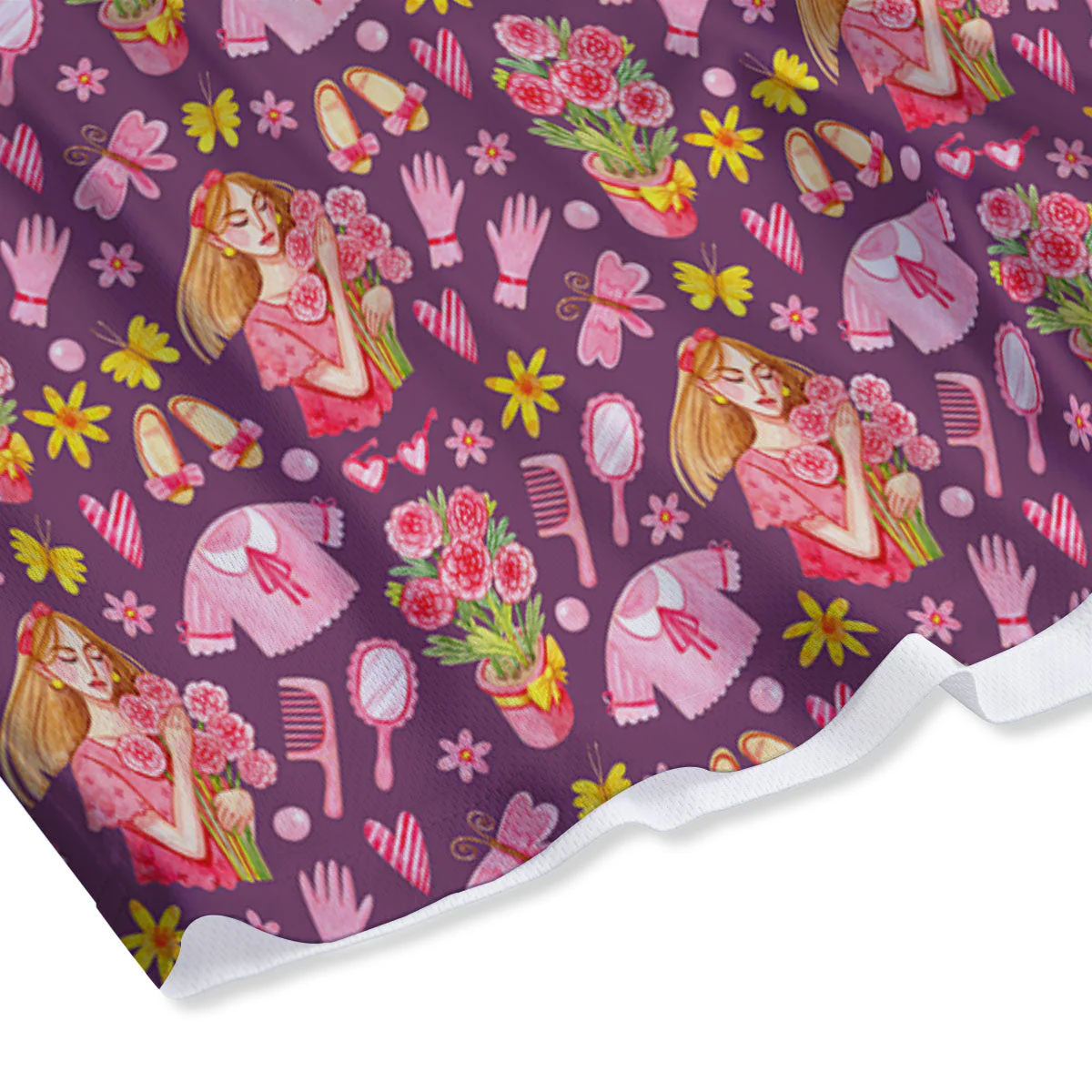 Flower And Girly Print Pattern Mesh Shorts - Image 4