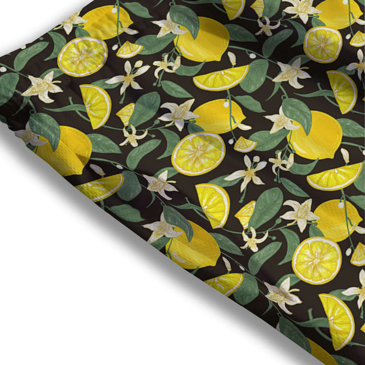 Flower And Lemon Print Pattern Mesh Shorts - Image 3