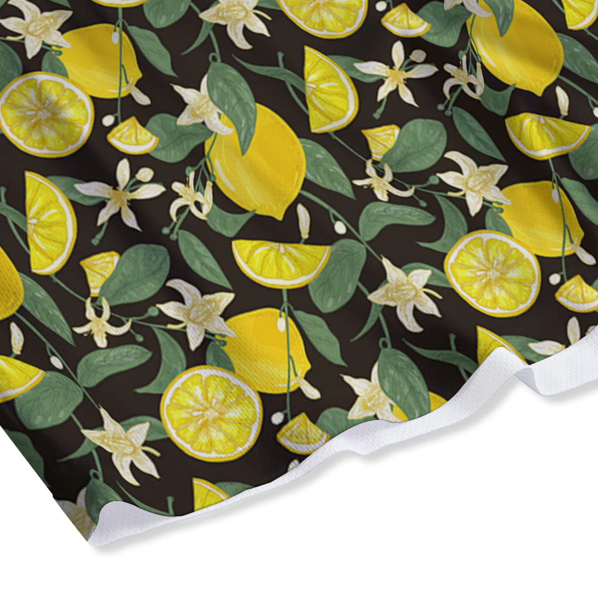 Flower And Lemon Print Pattern Mesh Shorts - Image 4