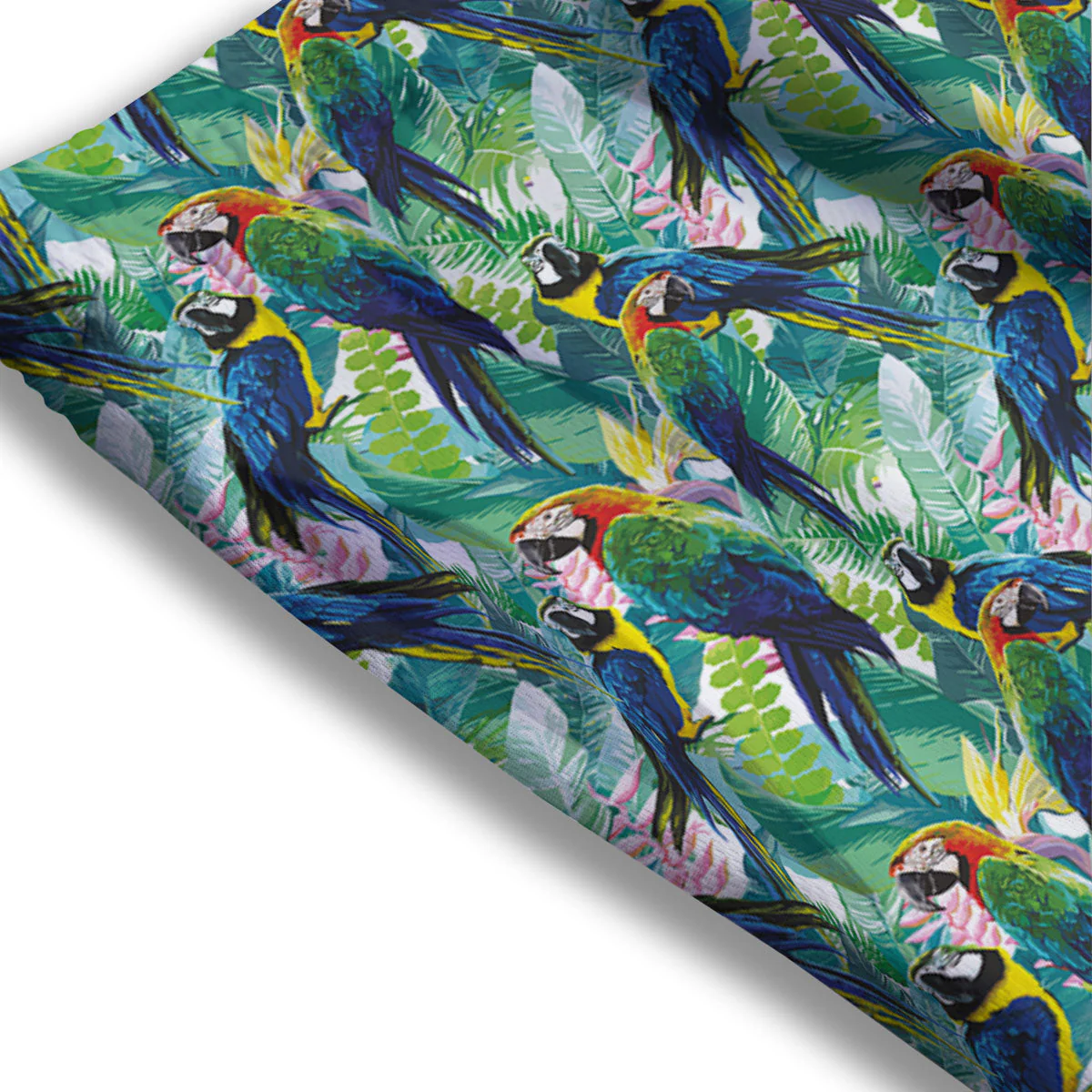 Flower And Parrot Print Pattern Mesh Shorts - Image 3