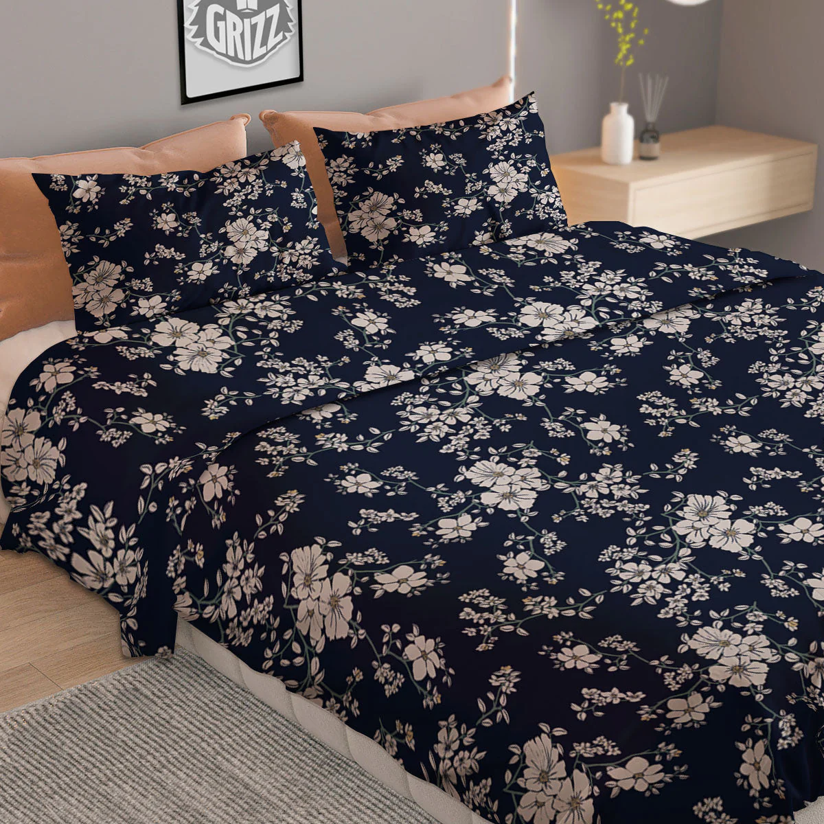 Flower Blossom Floral Print Pattern Duvet Cover Bedding Set - Image 2