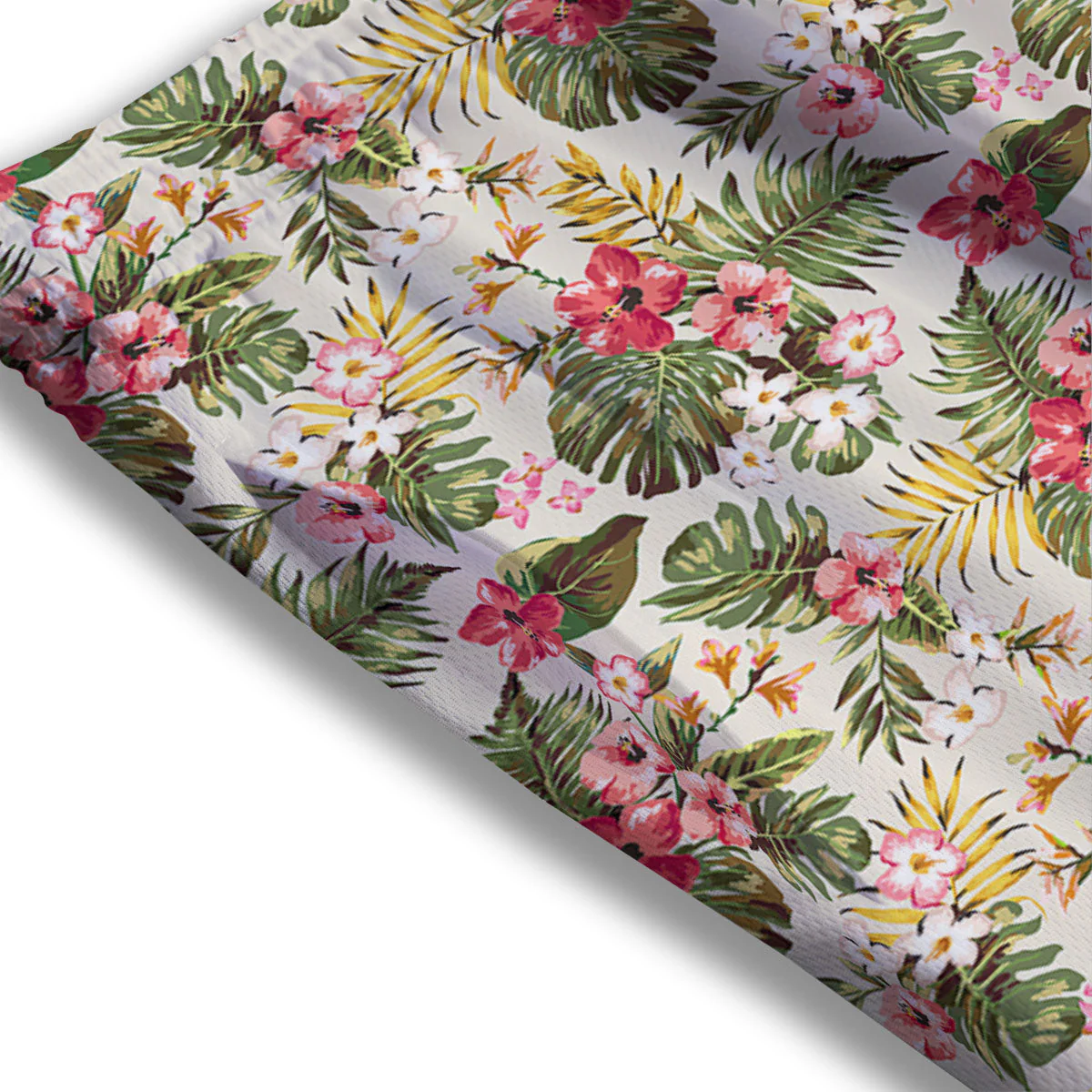 Flower Blossom Tropical Print Pattern Mesh Shorts - Image 3