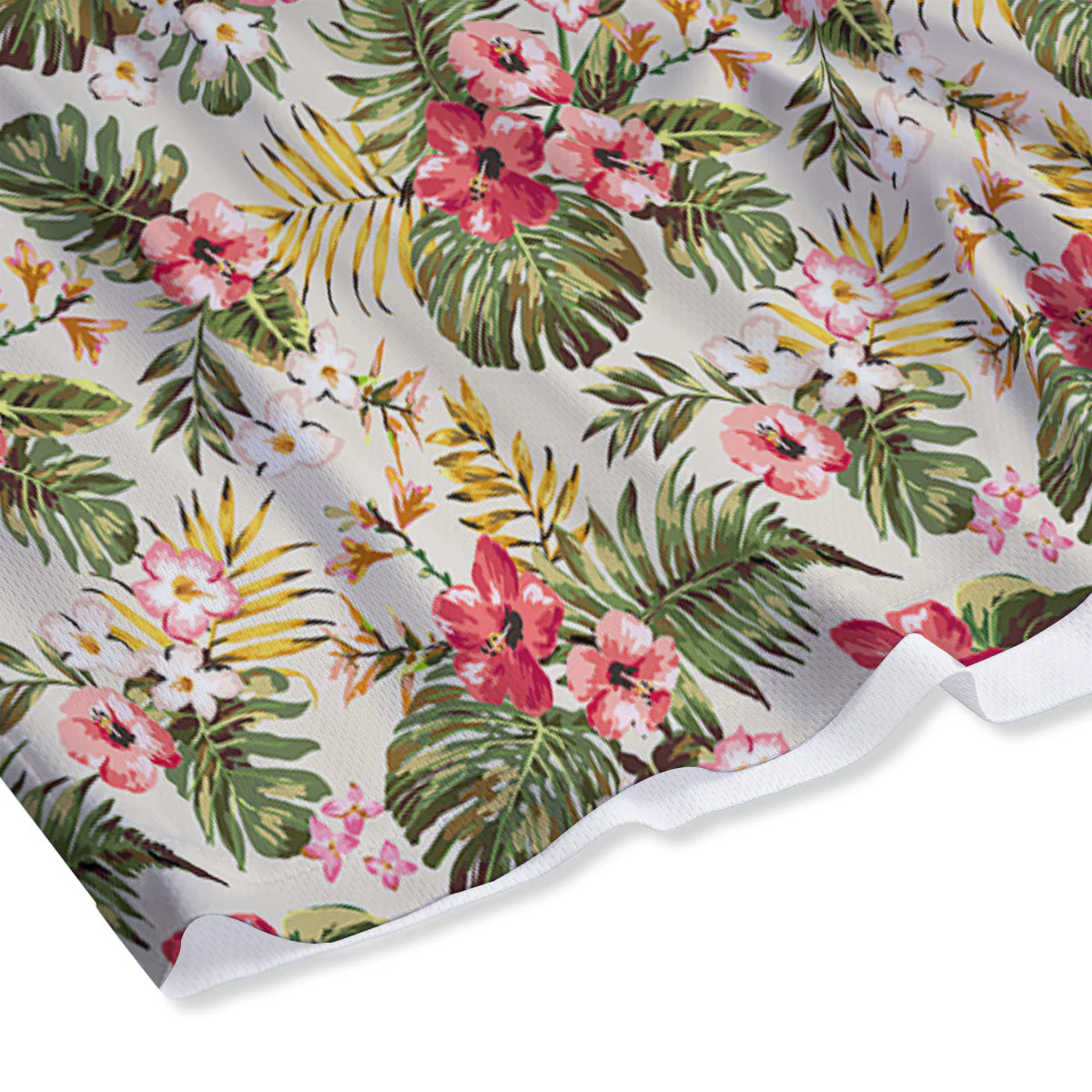 Flower Blossom Tropical Print Pattern Mesh Shorts - Image 4