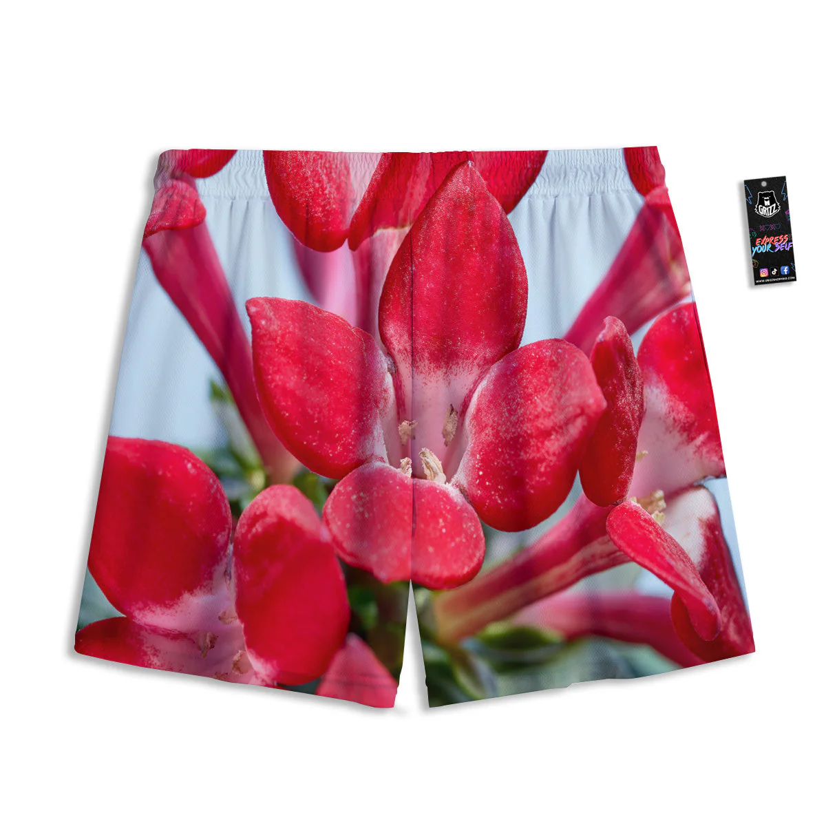 Flower Bouvardia Print Mesh Shorts - Image 2
