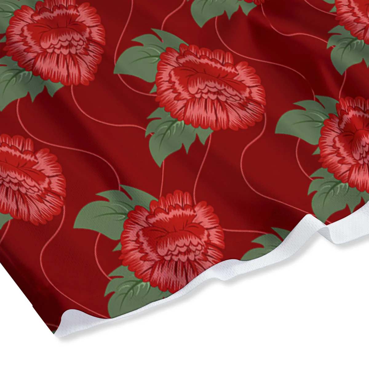 Flower Chinese Vintage Print Pattern Mesh Shorts - Image 4