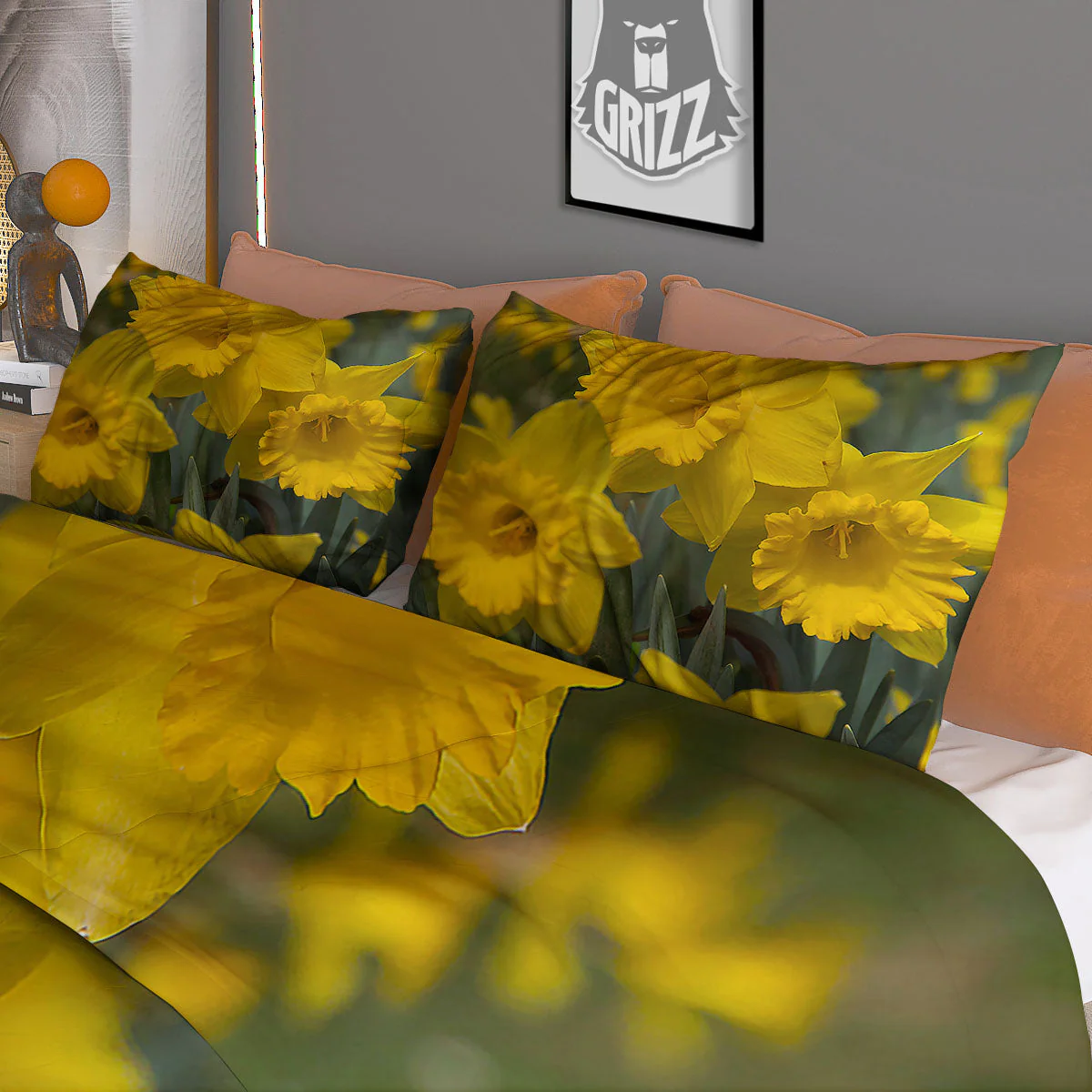 Flower Daffodil Yellow Print Duvet Cover Bedding Set - Image 3