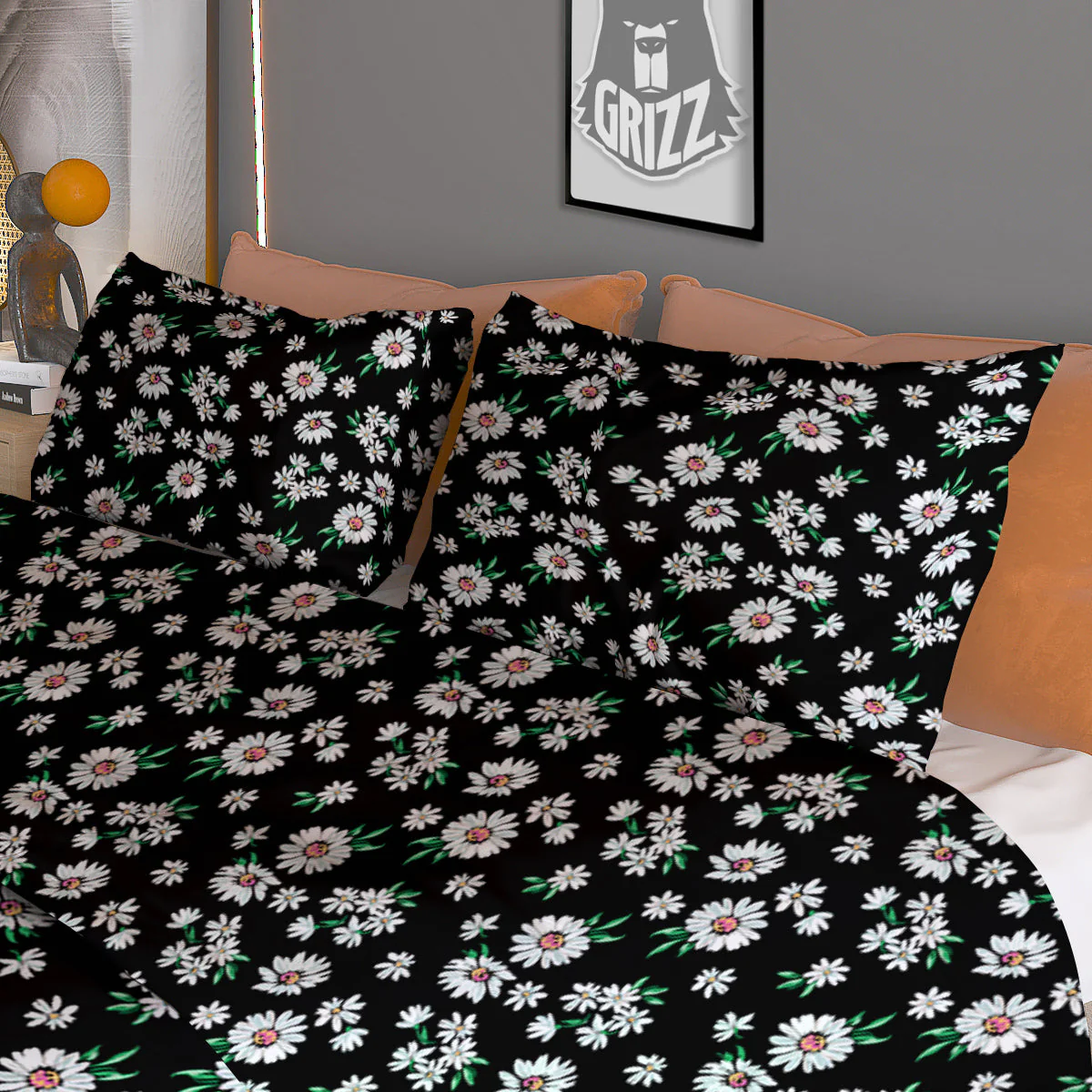 Flower Daisy Print Pattern Duvet Cover Bedding Set - Image 3