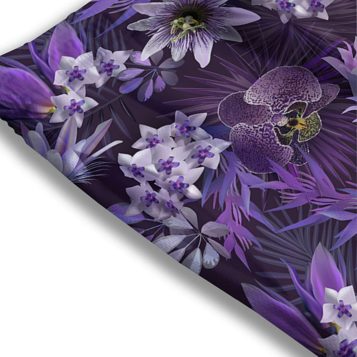 Flower Floral Purple Print Pattern Mesh Shorts - Image 3