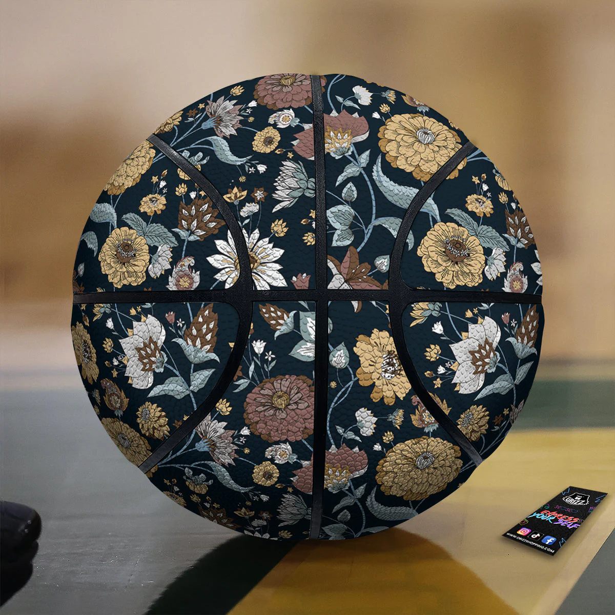 Flower Floral Vintage Print Pattern Basketball
