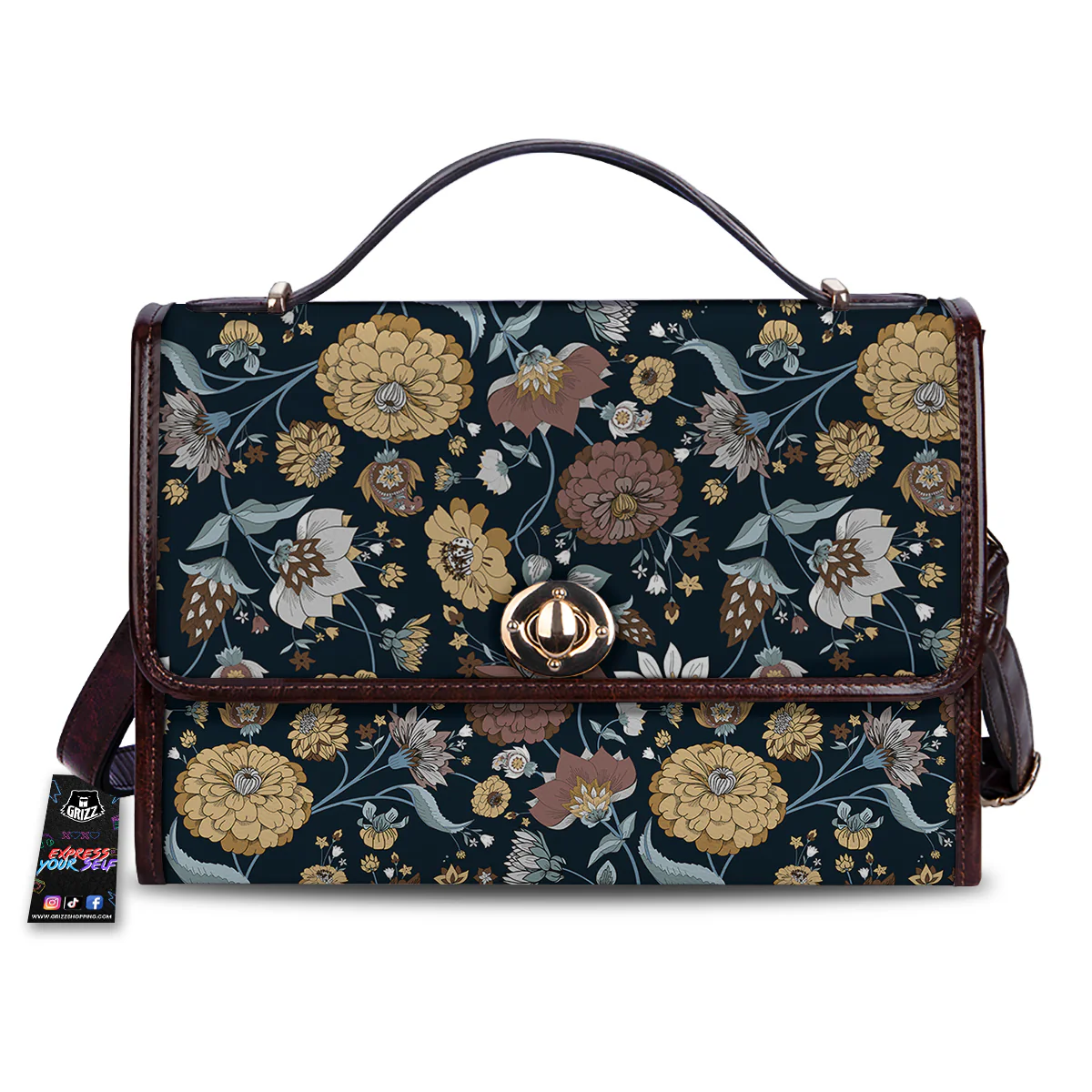 Flower Floral Vintage Print Pattern Women's Satchel Bag