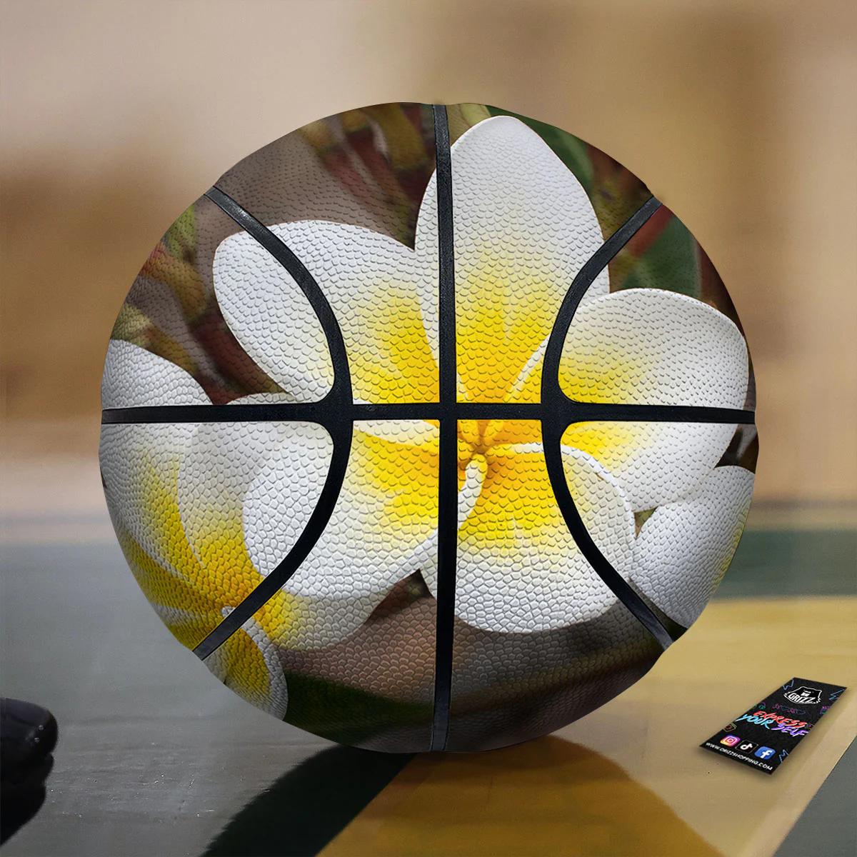 Flower Frangipani Print Basketball