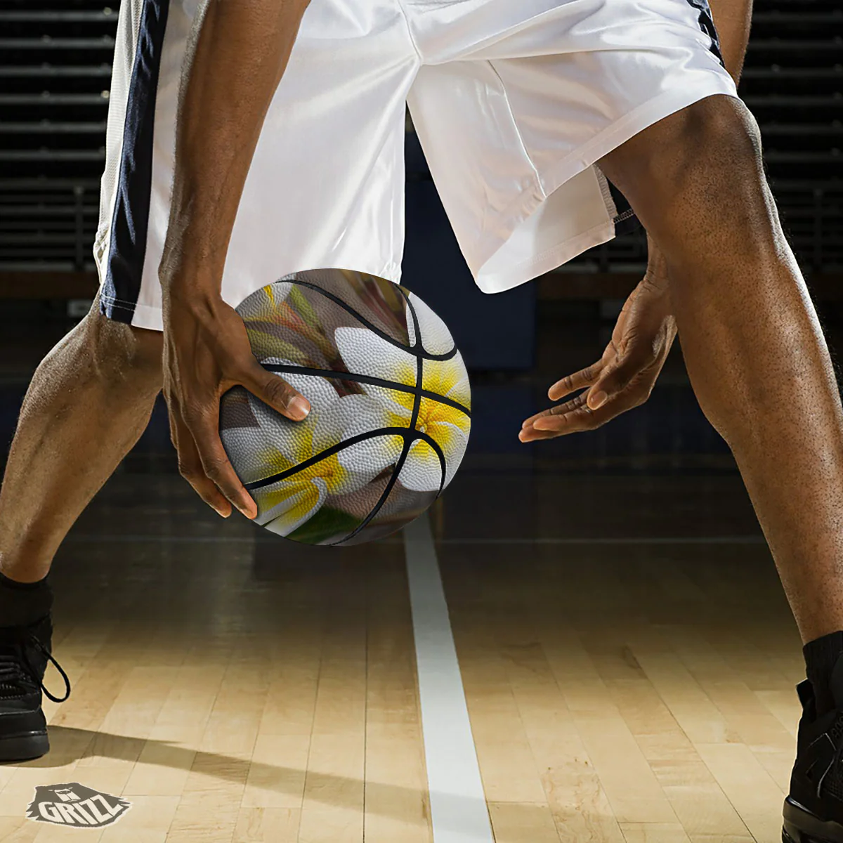 Flower Frangipani Print Basketball - Image 3