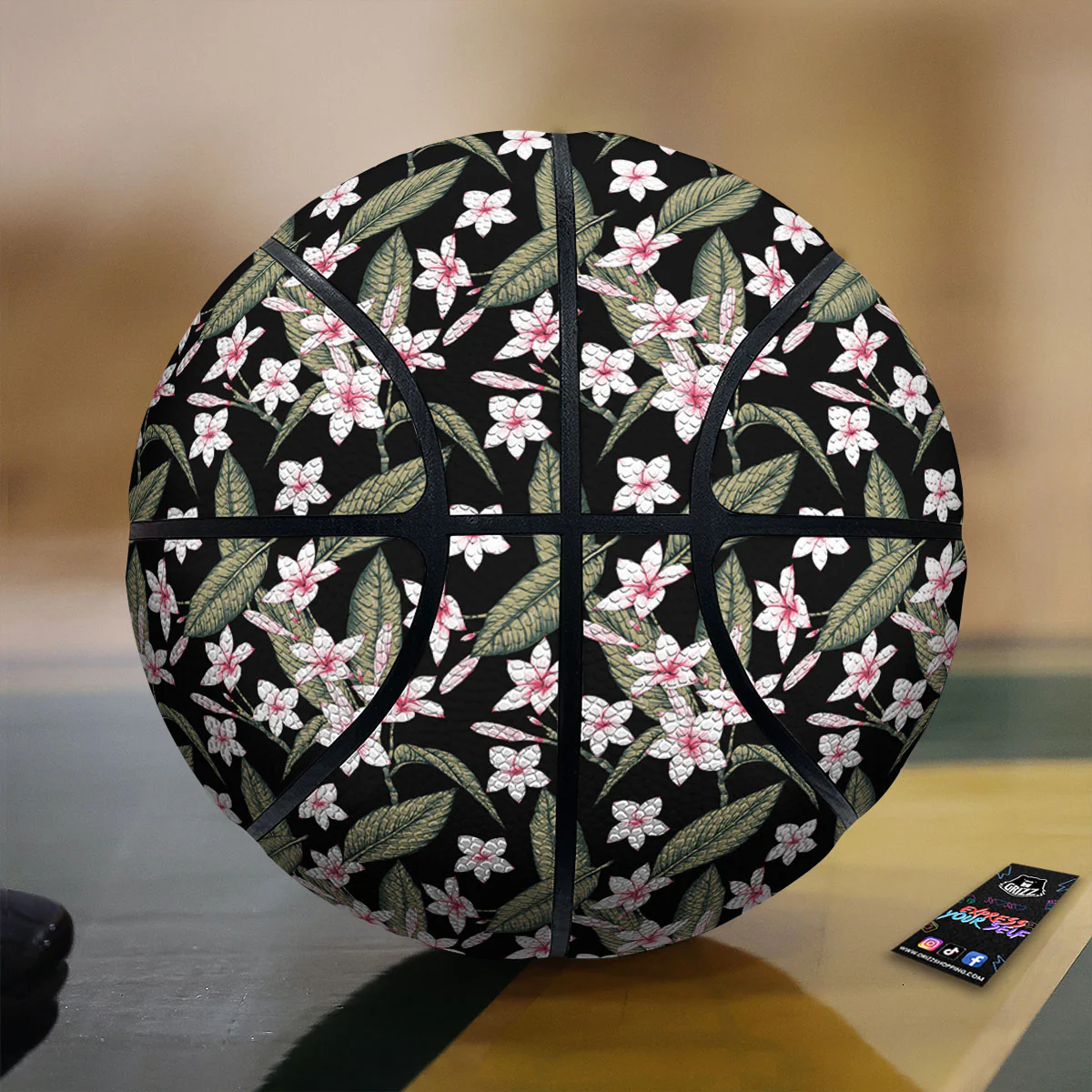 Flower Frangipani Print Pattern Basketball
