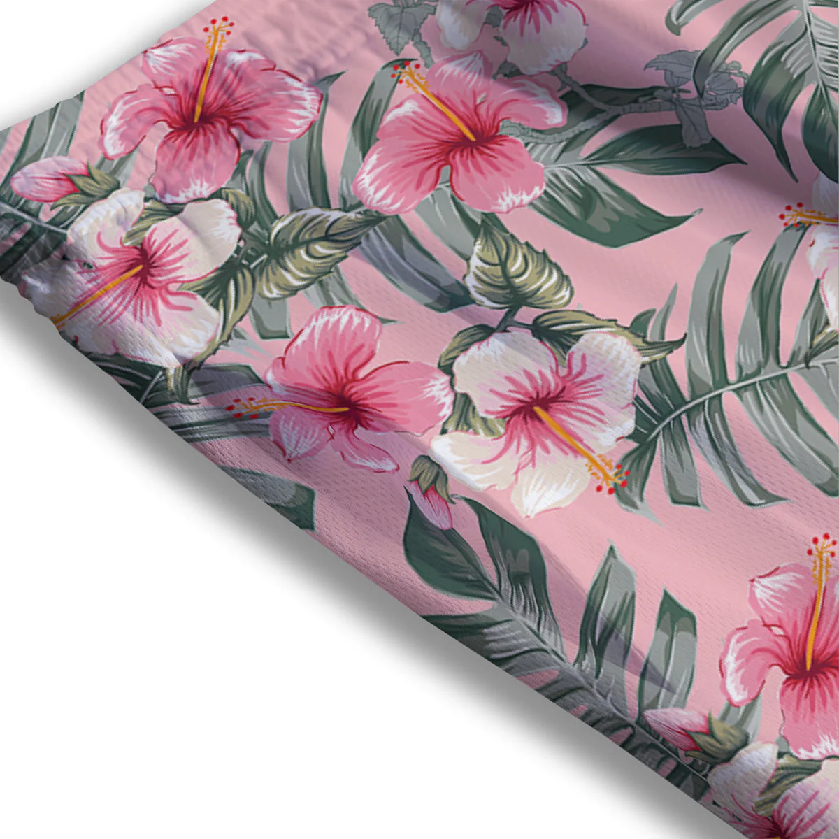 Flower Frangipani Tropical Print Pattern Mesh Shorts - Image 3