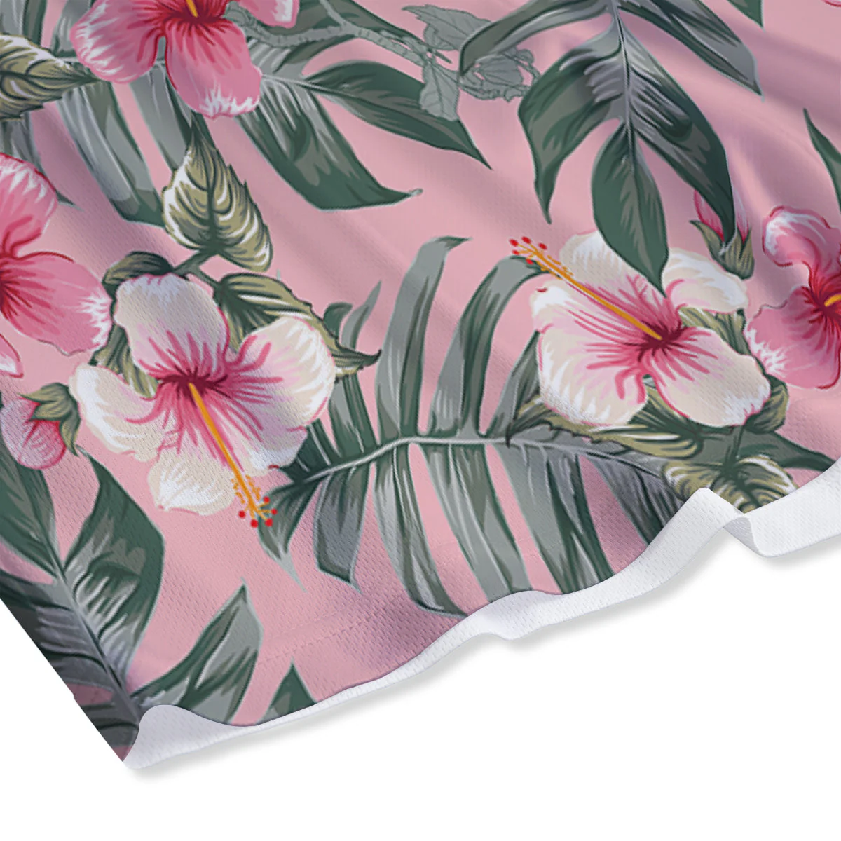 Flower Frangipani Tropical Print Pattern Mesh Shorts - Image 4