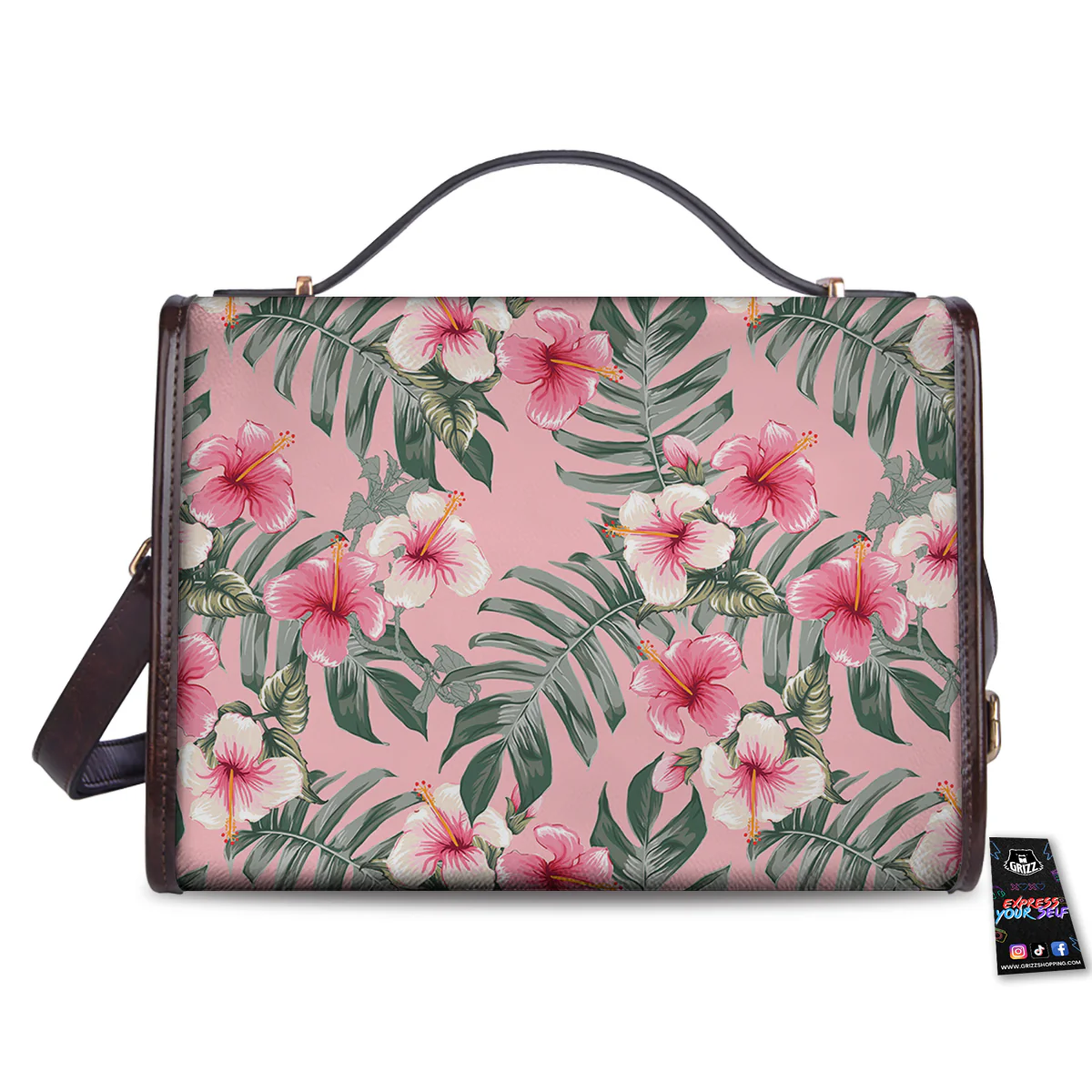 Flower Frangipani Tropical Print Pattern Women's Satchel Bag - Image 2