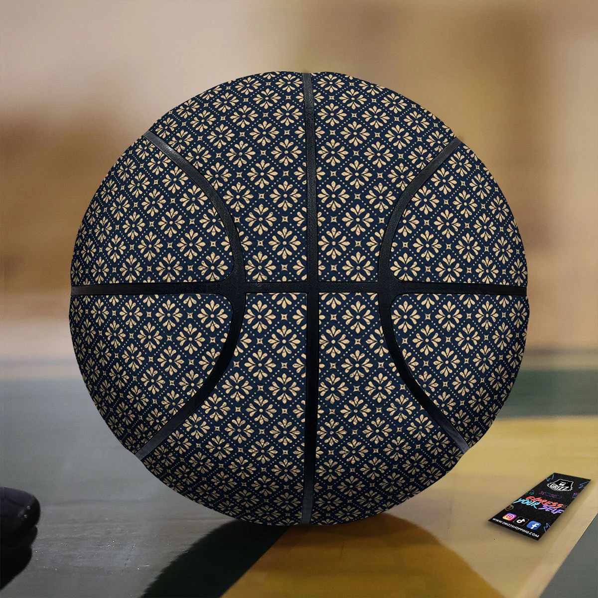 Flower Geometric Dot Print Pattern Basketball