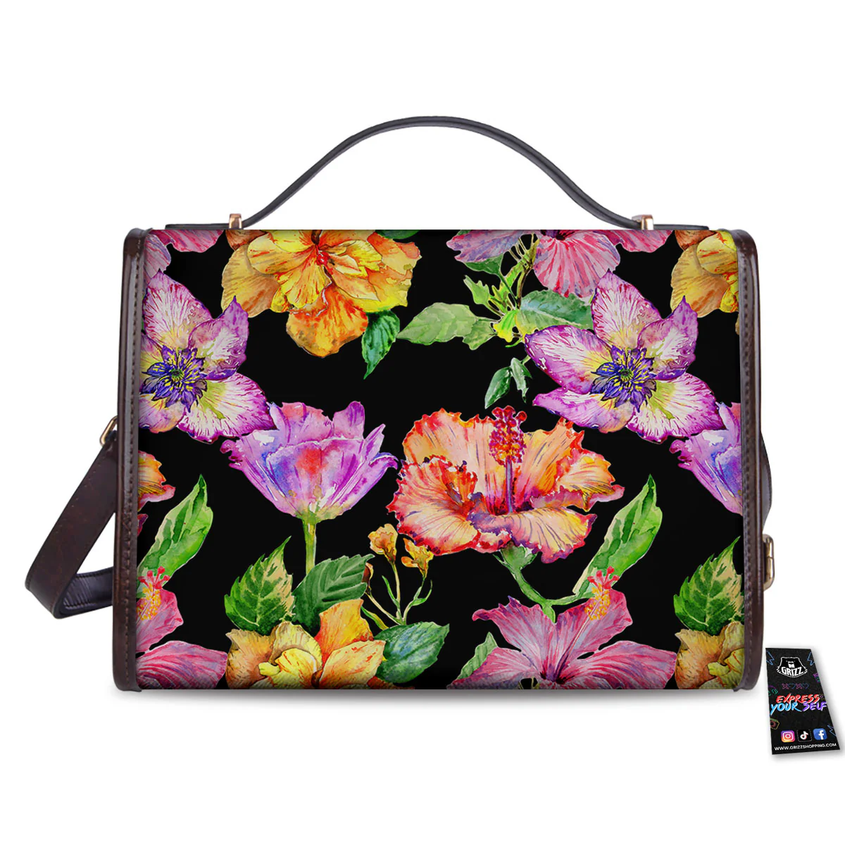Flower Hawaiian Aloha Print Women's Satchel Bag - Image 2