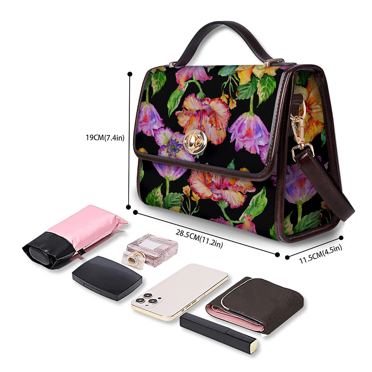 Flower Hawaiian Aloha Print Women's Satchel Bag - Image 4