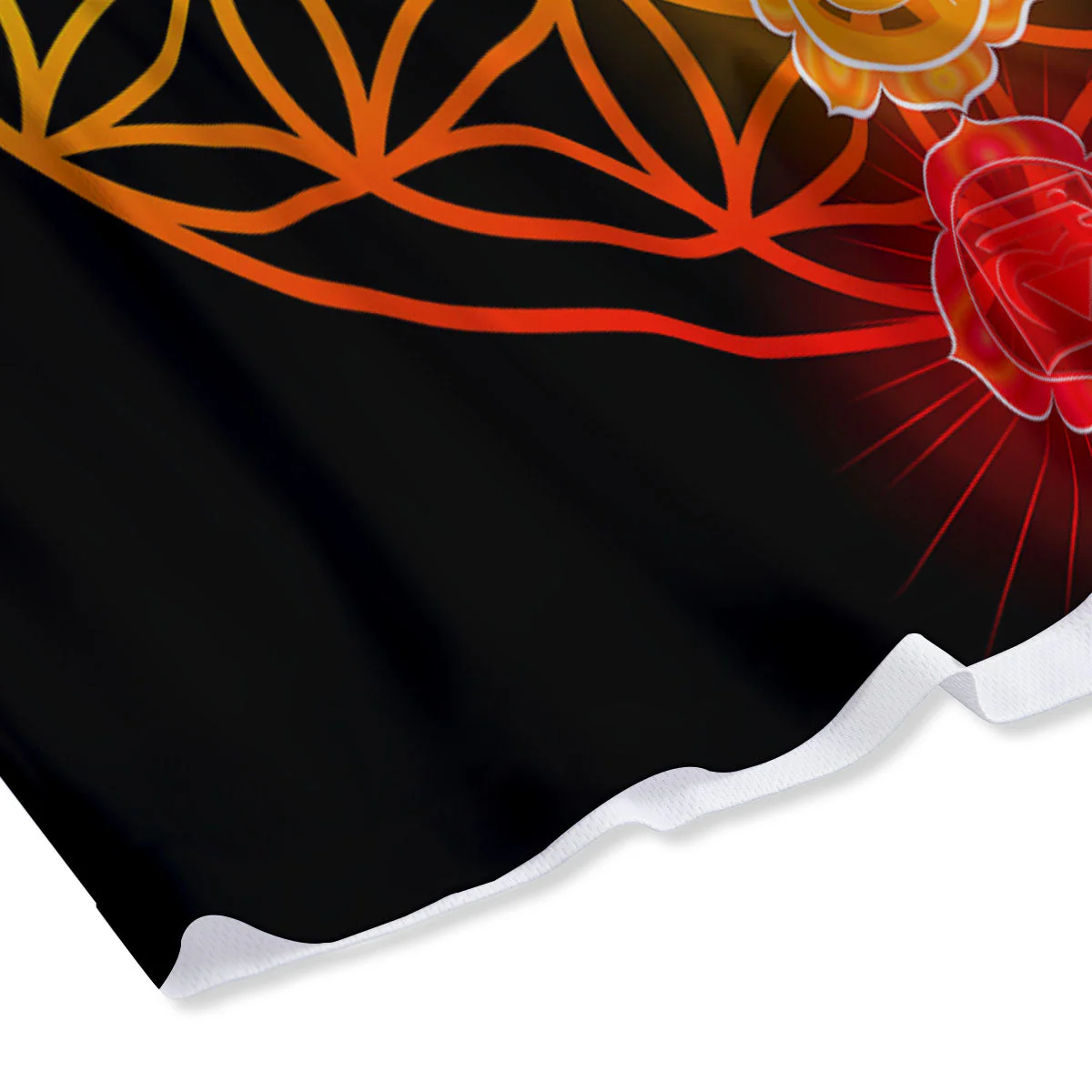 Flower Of Life Seven Chakras Print Mesh Shorts - Image 4