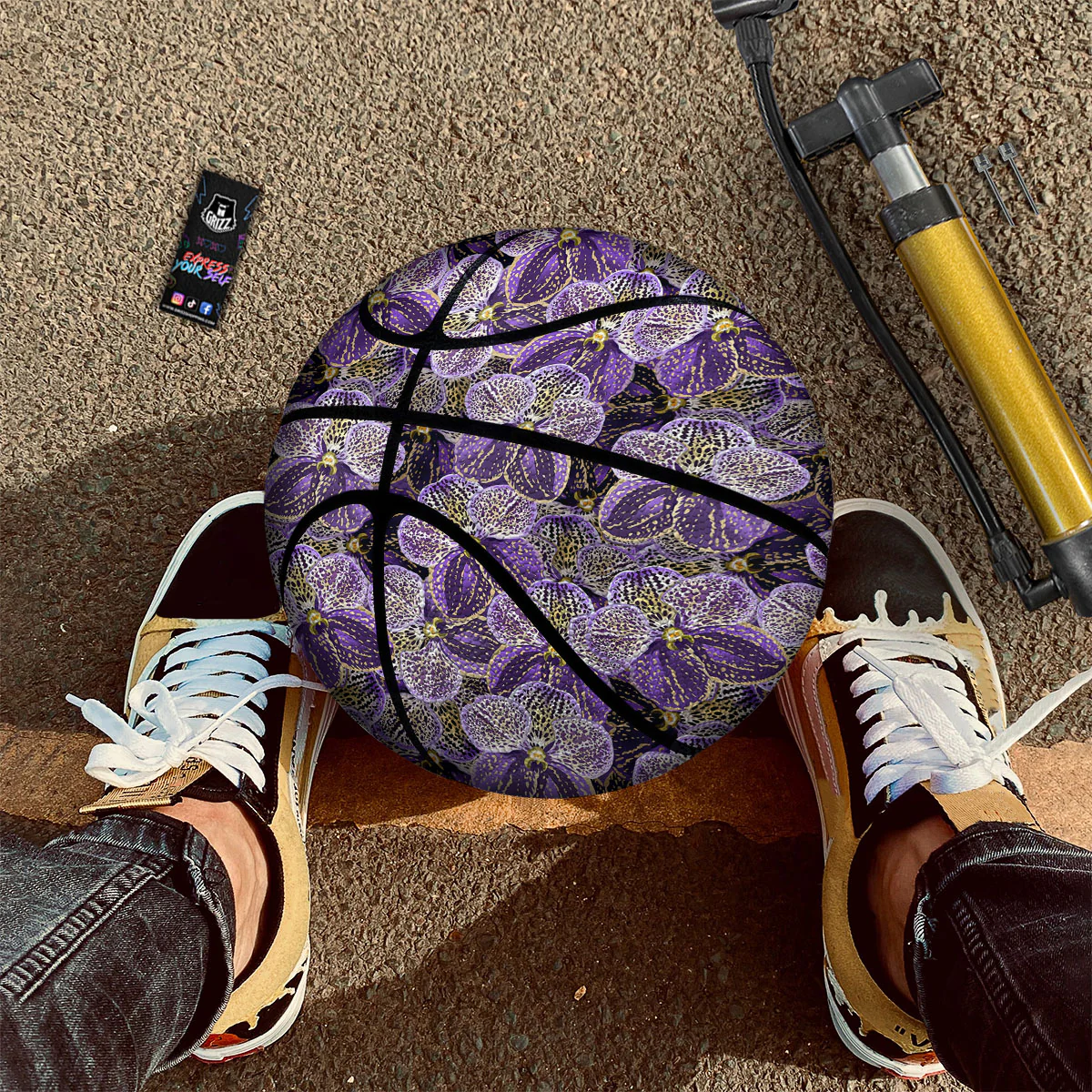 Flower Orchid Purple Print Pattern Basketball - Image 2