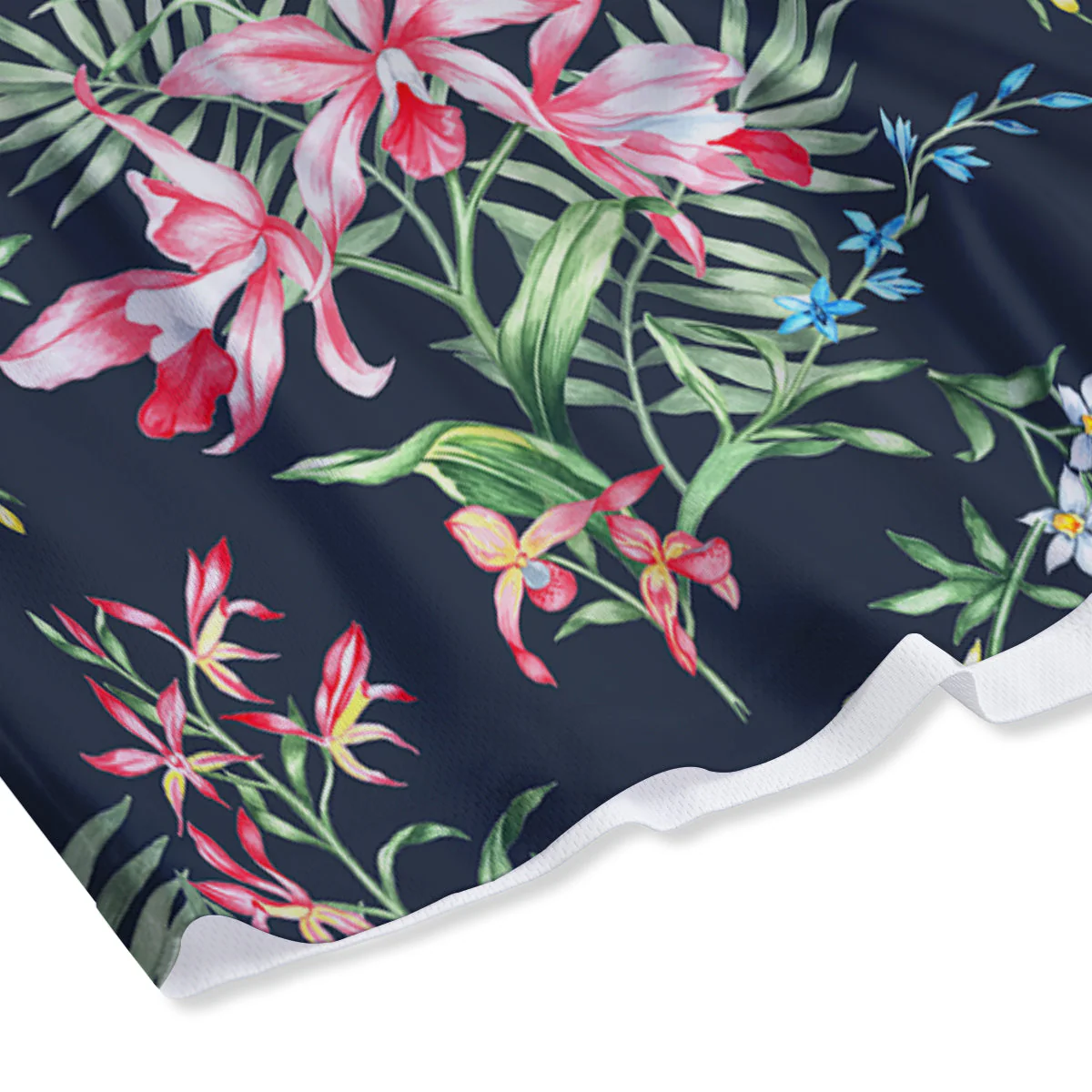 Flower Orchid Watercolor Print Pattern Mesh Shorts - Image 4