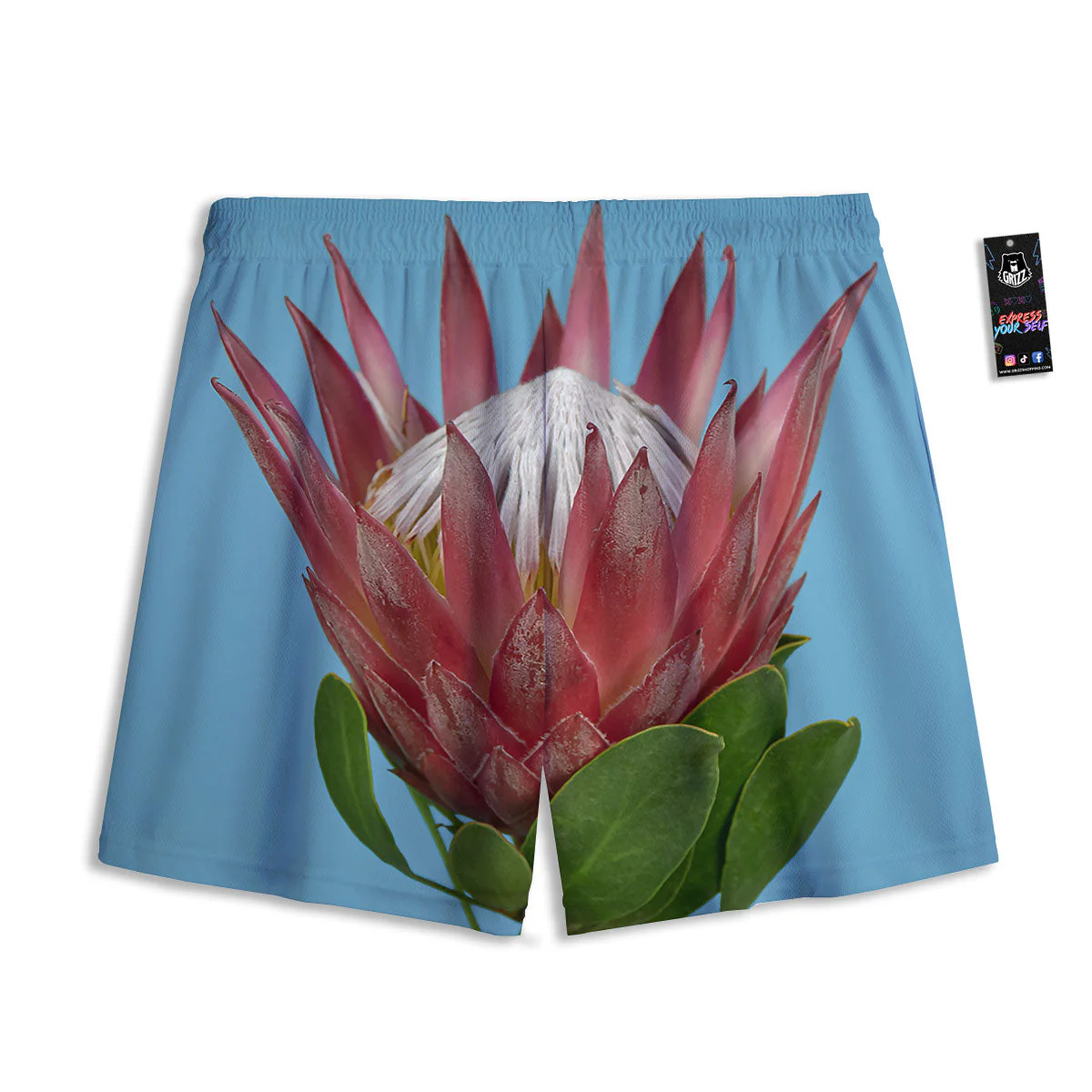 Flower Protea Print Mesh Shorts - Image 2