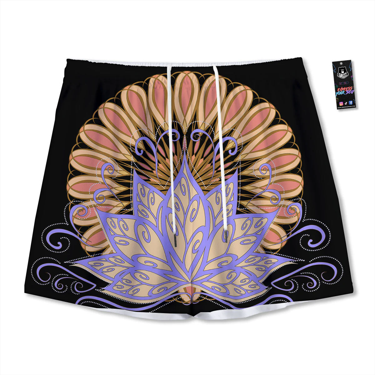 Flower Reiki Chakra Print Mesh Shorts