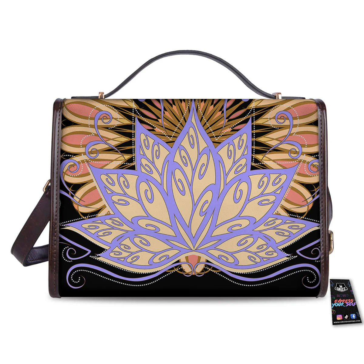 Flower Reiki Chakra Print Women's Satchel Bag - Image 2