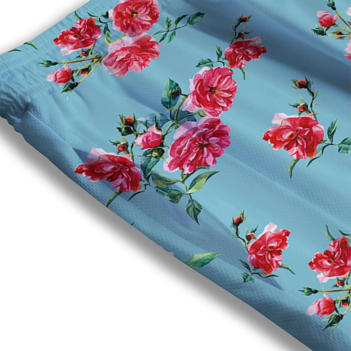 Flower Roses Floral Print Pattern Mesh Shorts - Image 3
