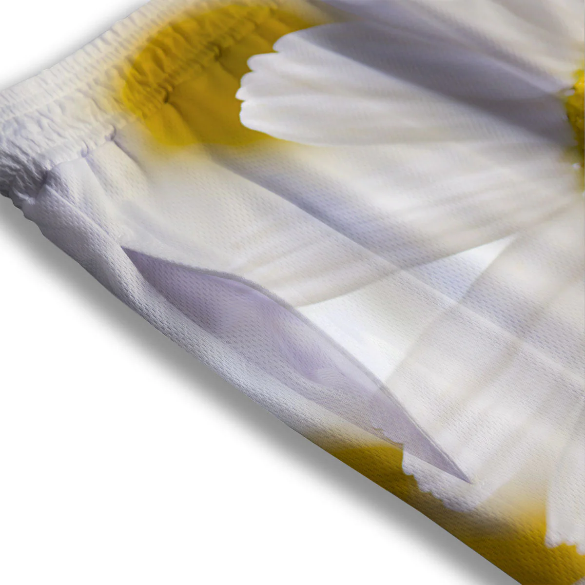 Flower White Daisy Print Mesh Shorts - Image 3