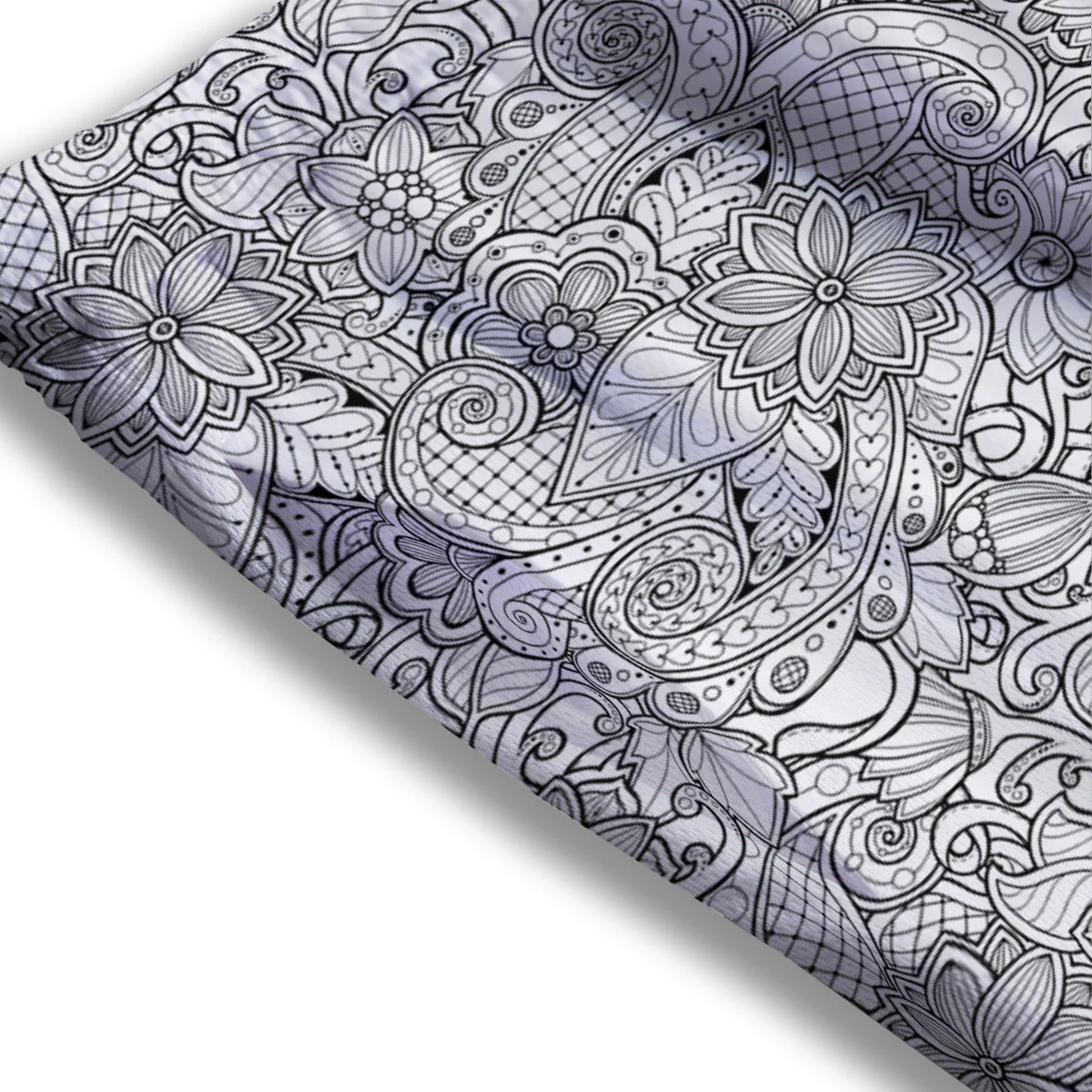 Flower Zentangle Print Pattern Mesh Shorts - Image 3