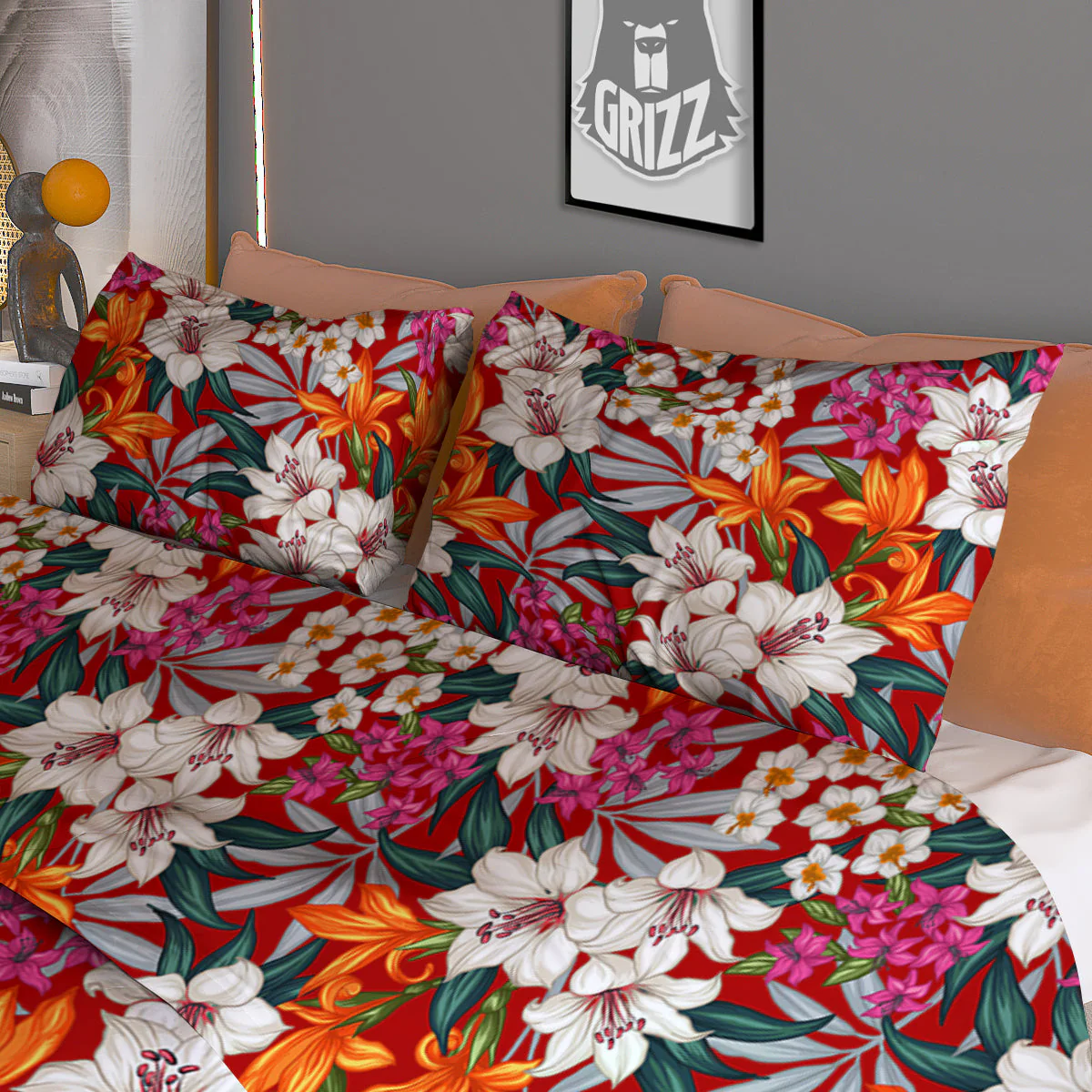 Flowers Aloha Hawaiian Print Pattern Duvet Cover Bedding Set - Image 3
